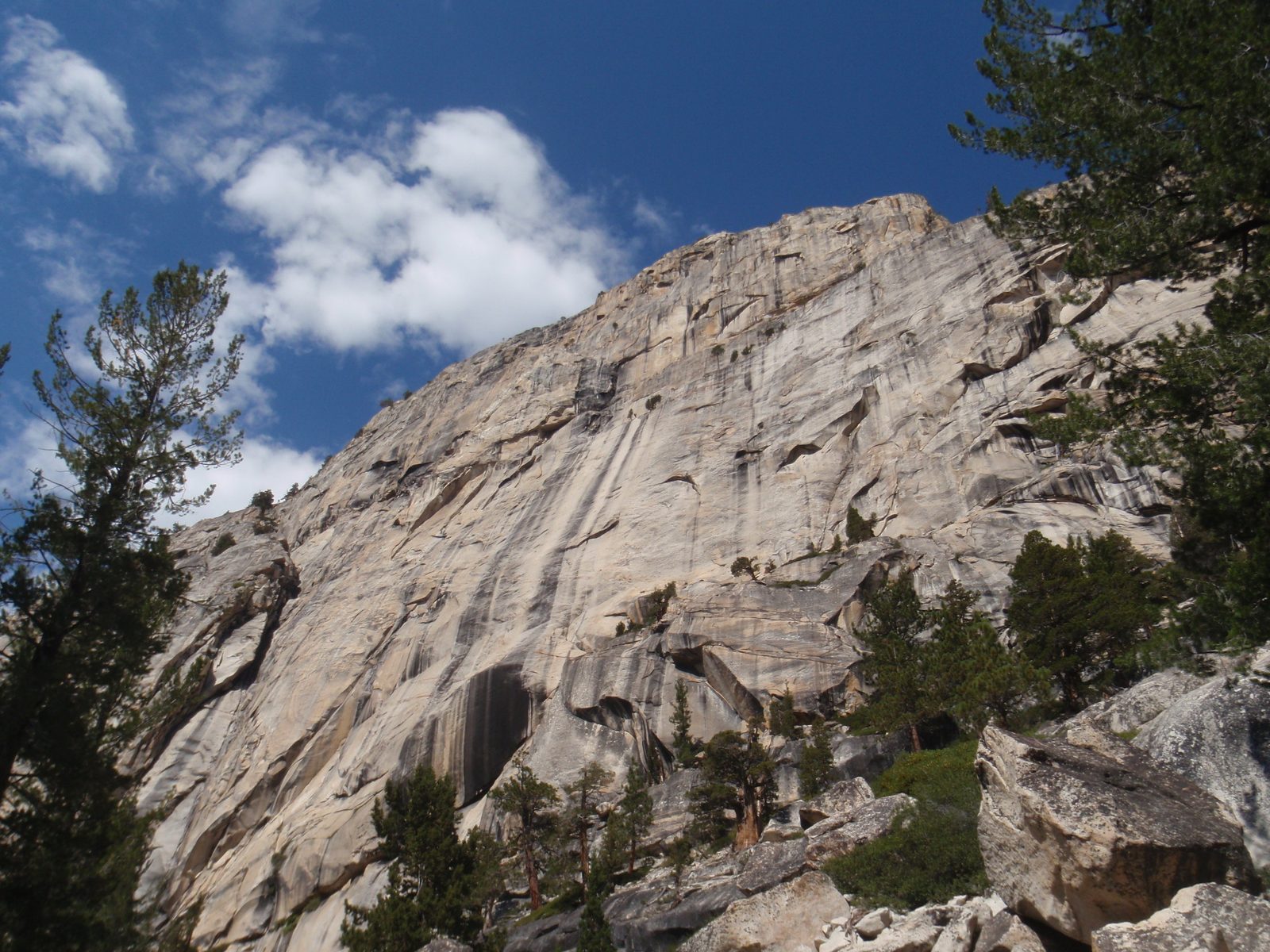 More tall walls, and a surprising number of fluffy white clouds.