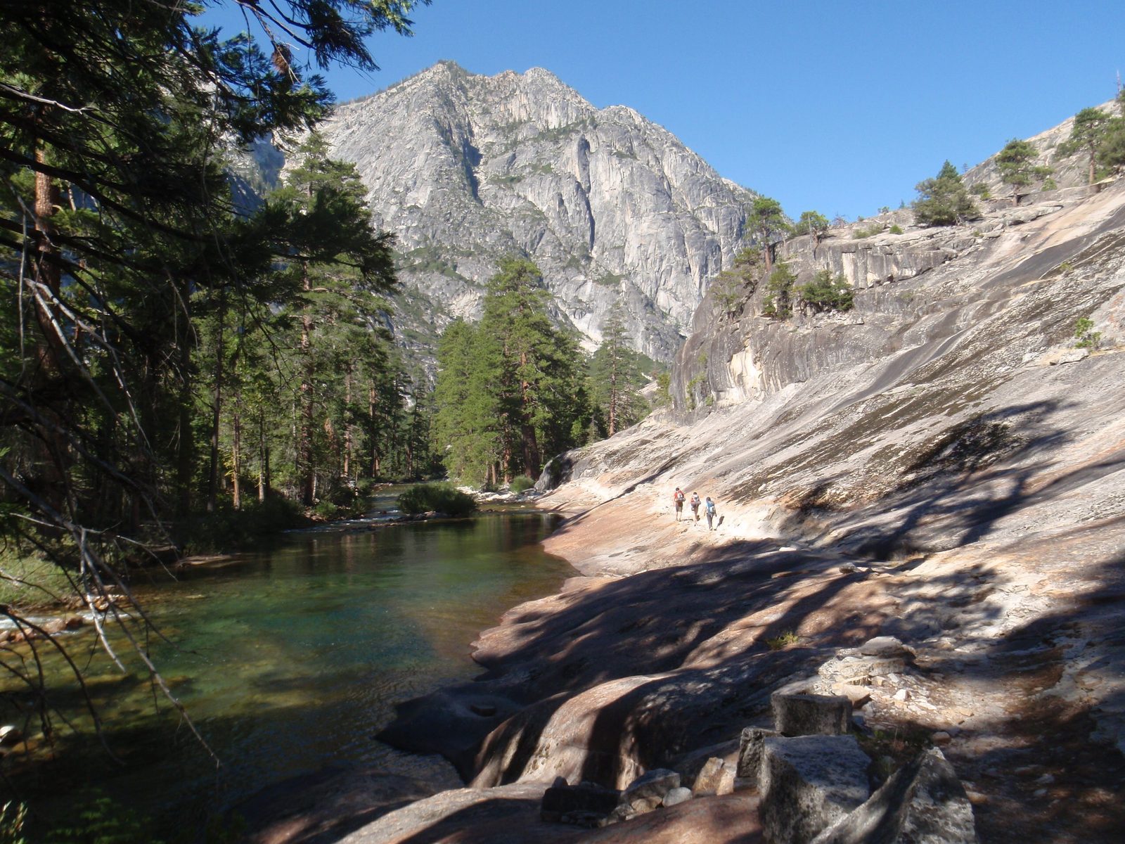 Beautiful stretch of the Tuolumne, with Jasper, Mel and Monica.