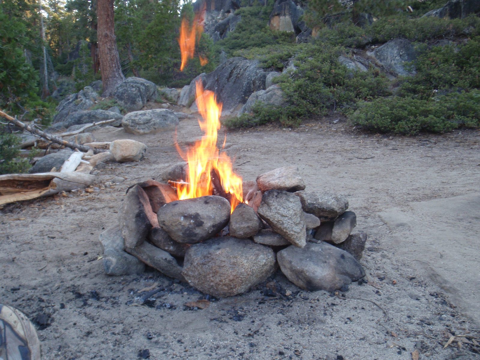 Finally, after much reconnoitering, we found what we thought was the perfect campsite. I built a...