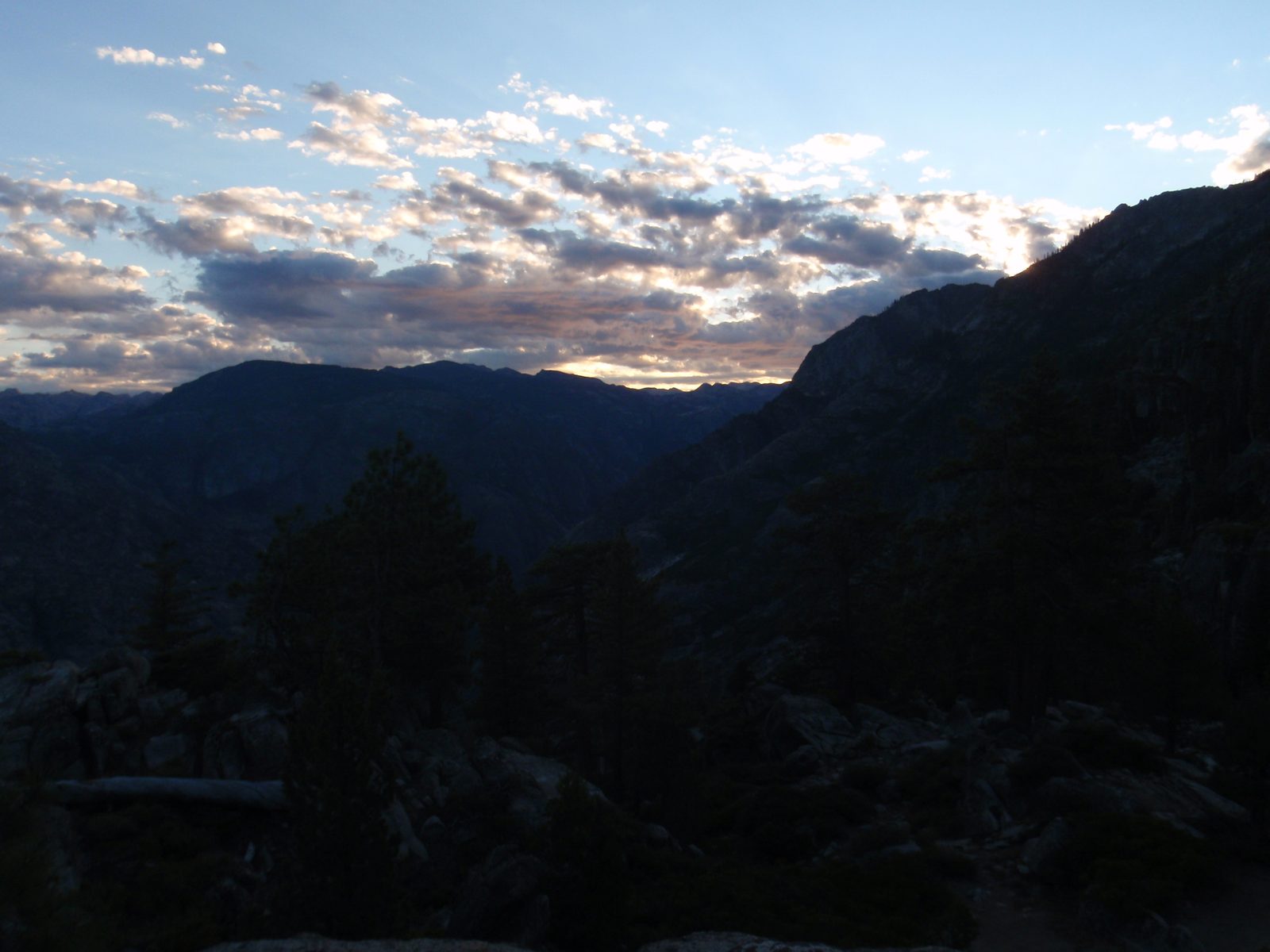 Sunlight to the east.