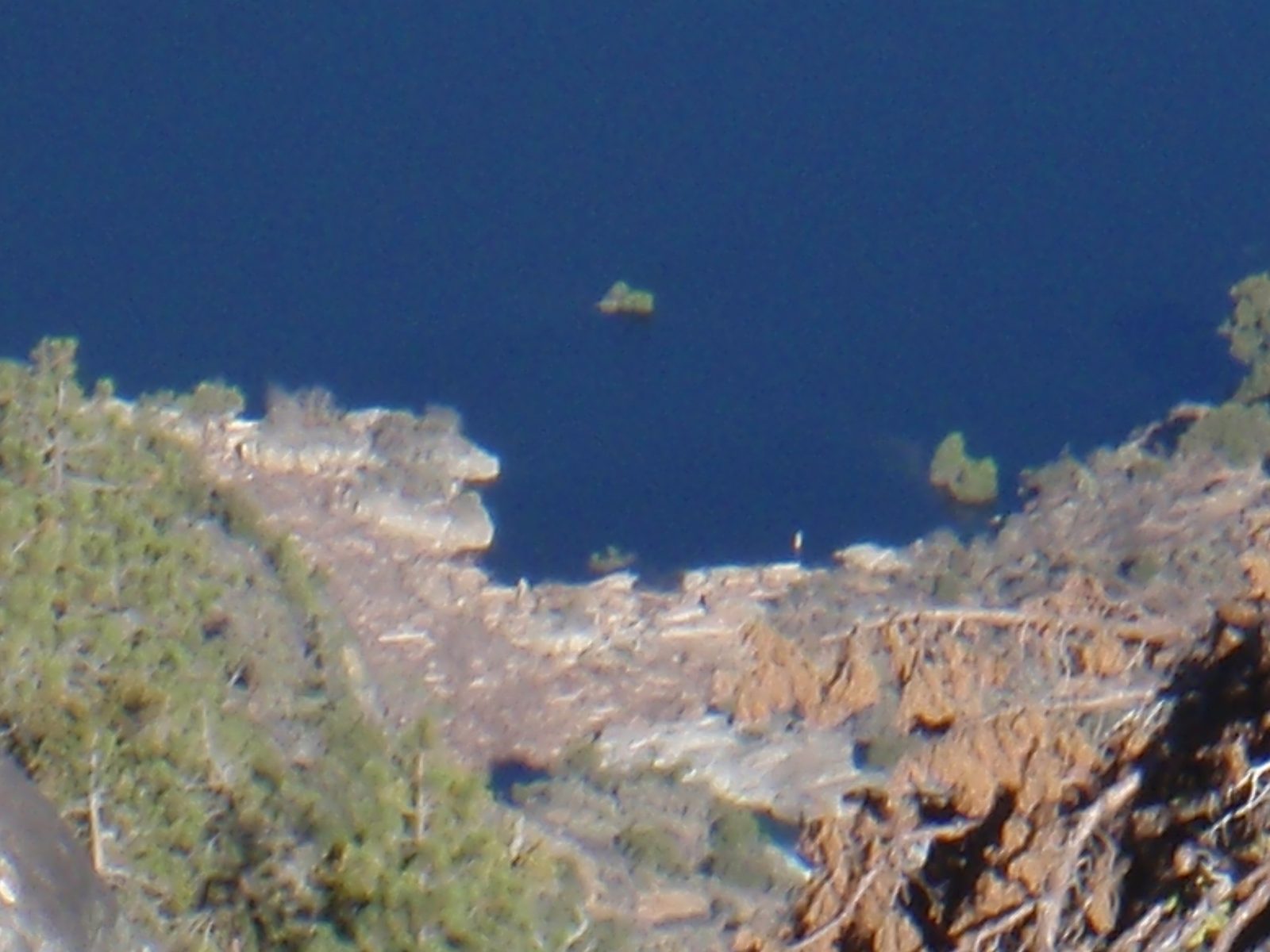Zoomed in view of where river meets reservoir.