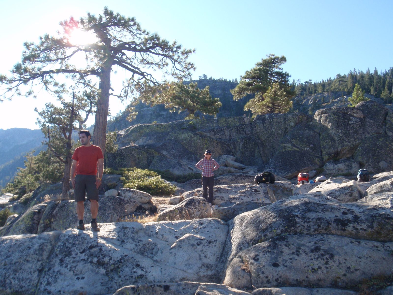 Jasper and Monica, saying good-bye to our raptor's nest campsite.
