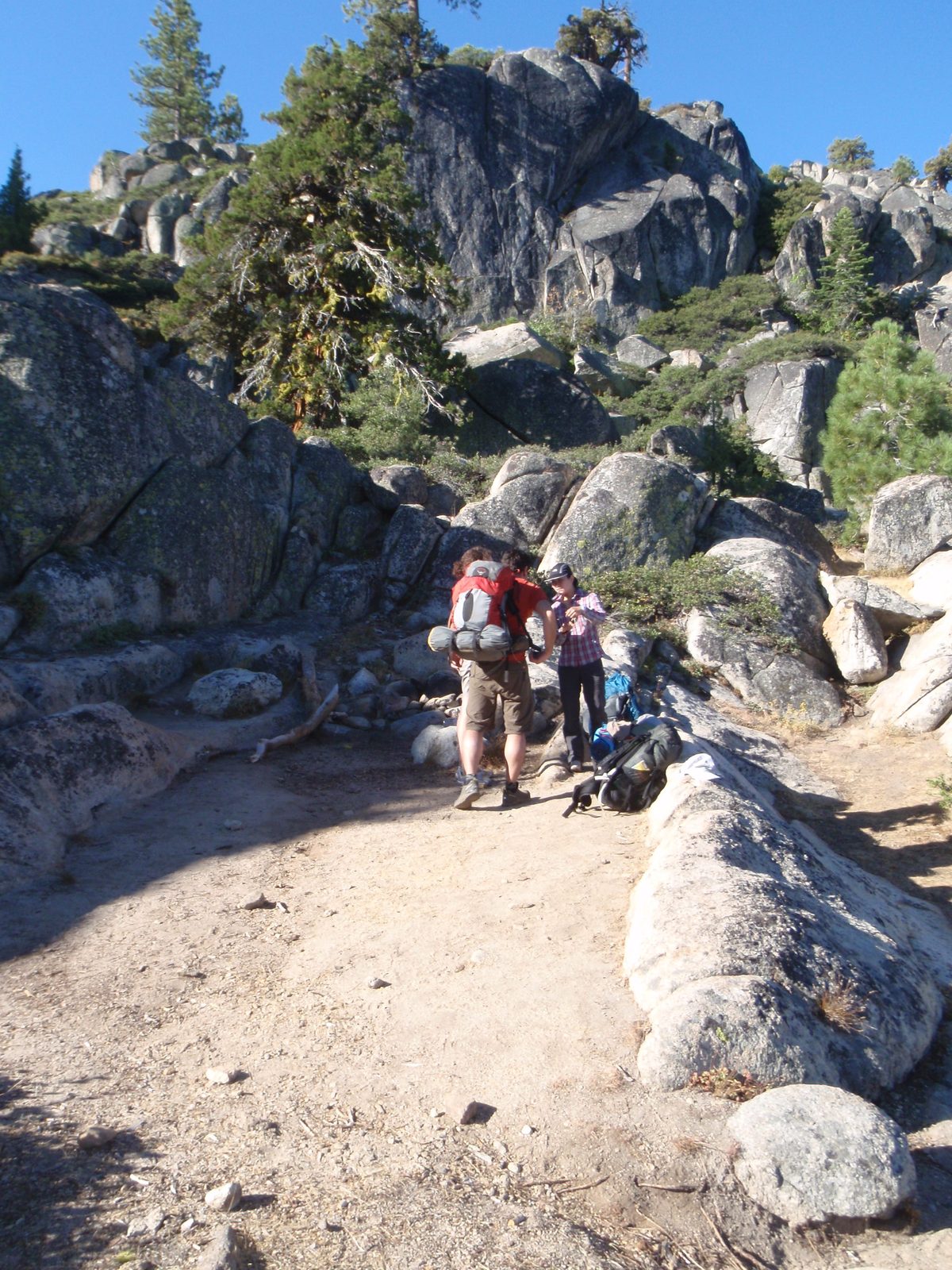 Packing up to get on the trail.