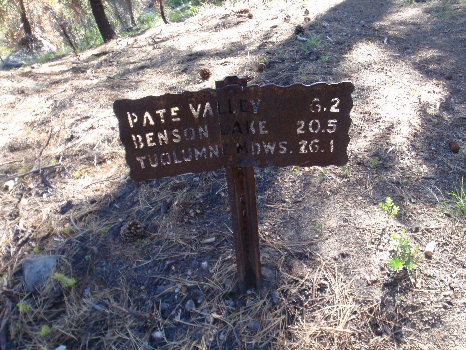 Sign showing how far we had come: 26.1 miles in two days of hiking: basically a marathon.