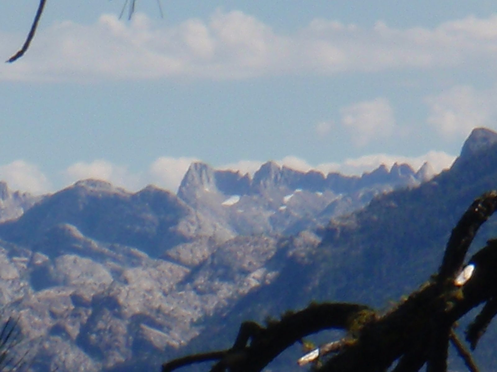 Very zoomed in shot of the Sawtooth Mountain Range, which forms the northeastern border of...