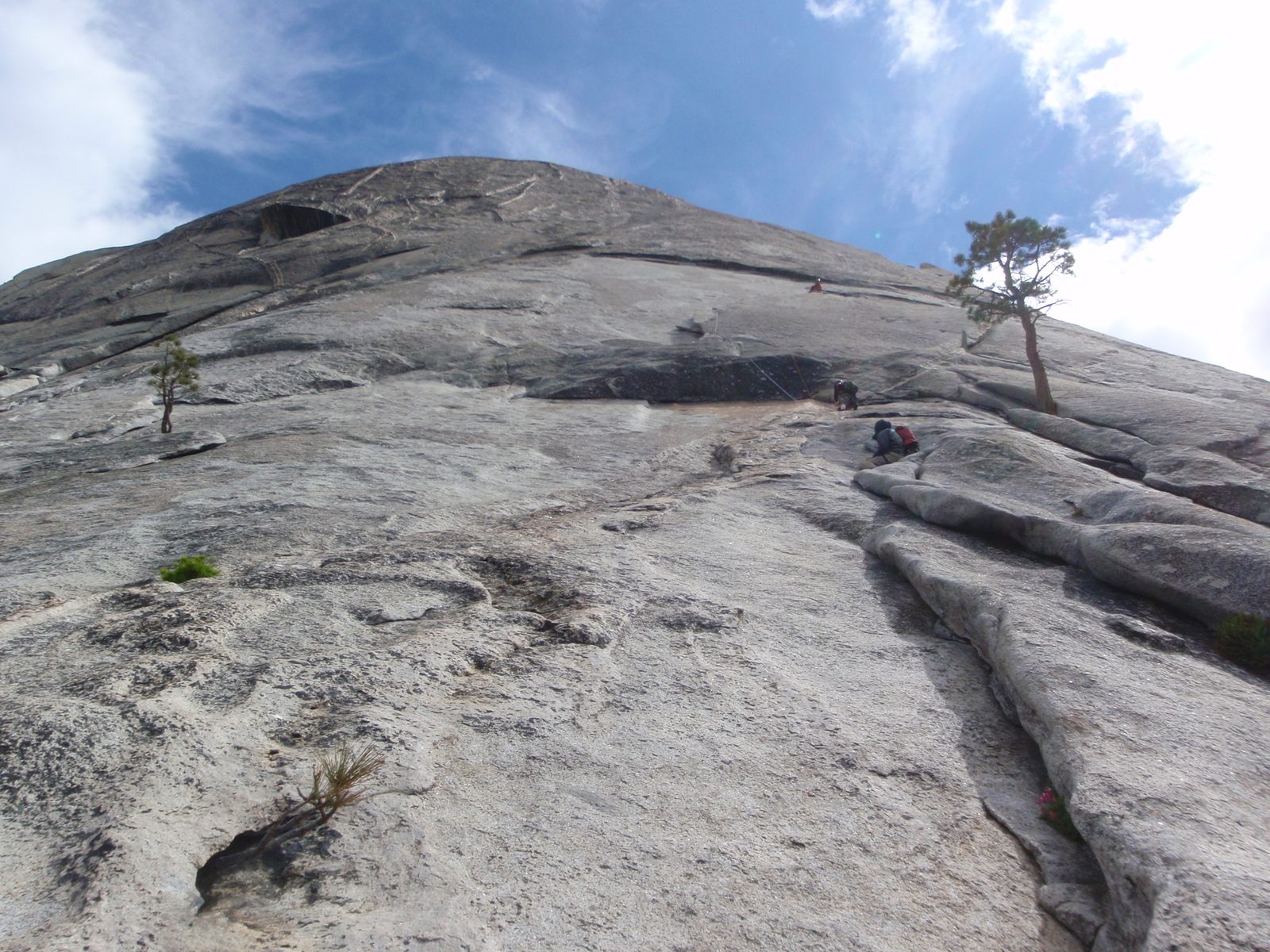 When we arrived at the base of the climb, we found a party of 3 ahead of us. It would appear to...