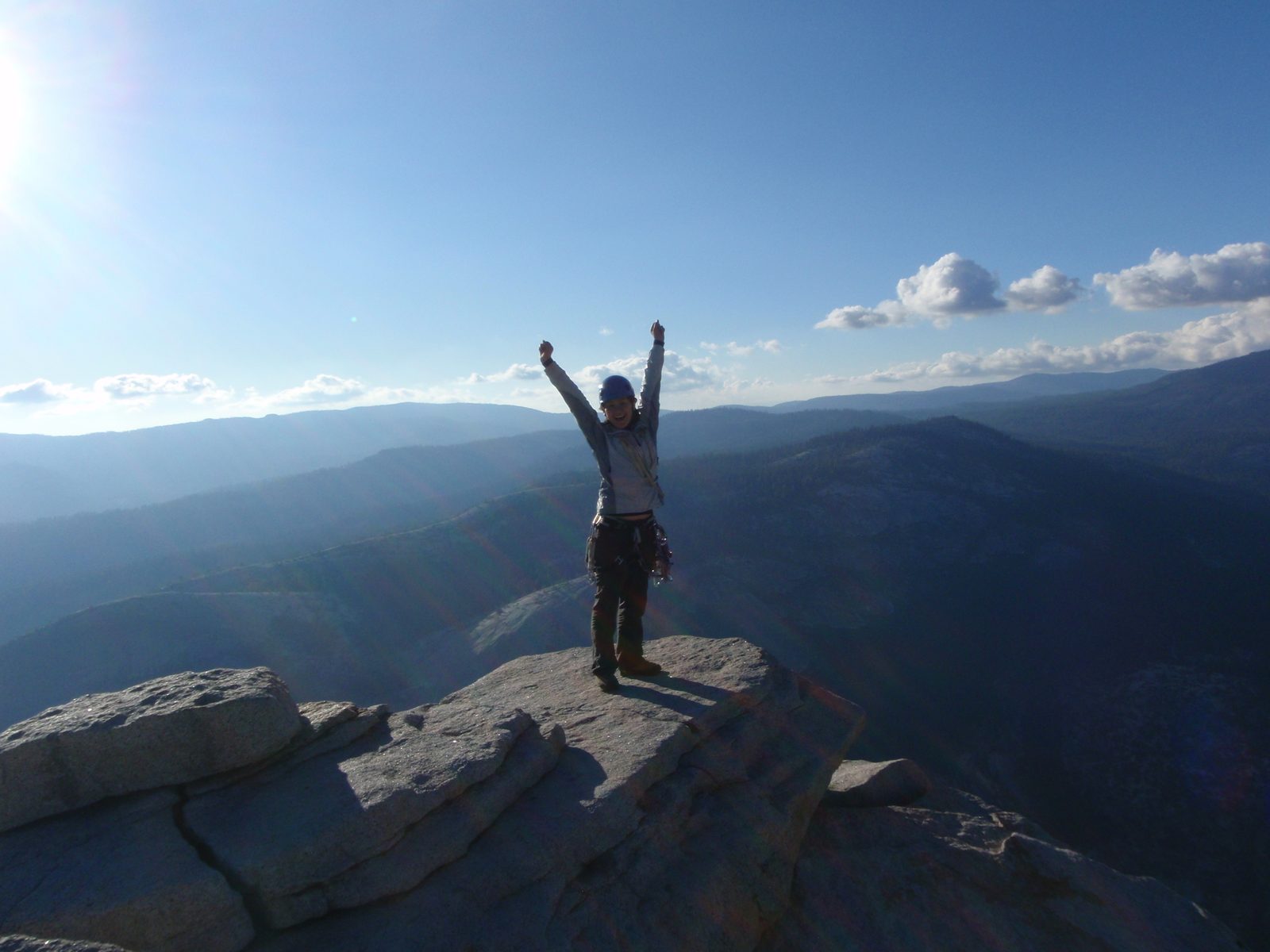 Monica glad to be at the summit.