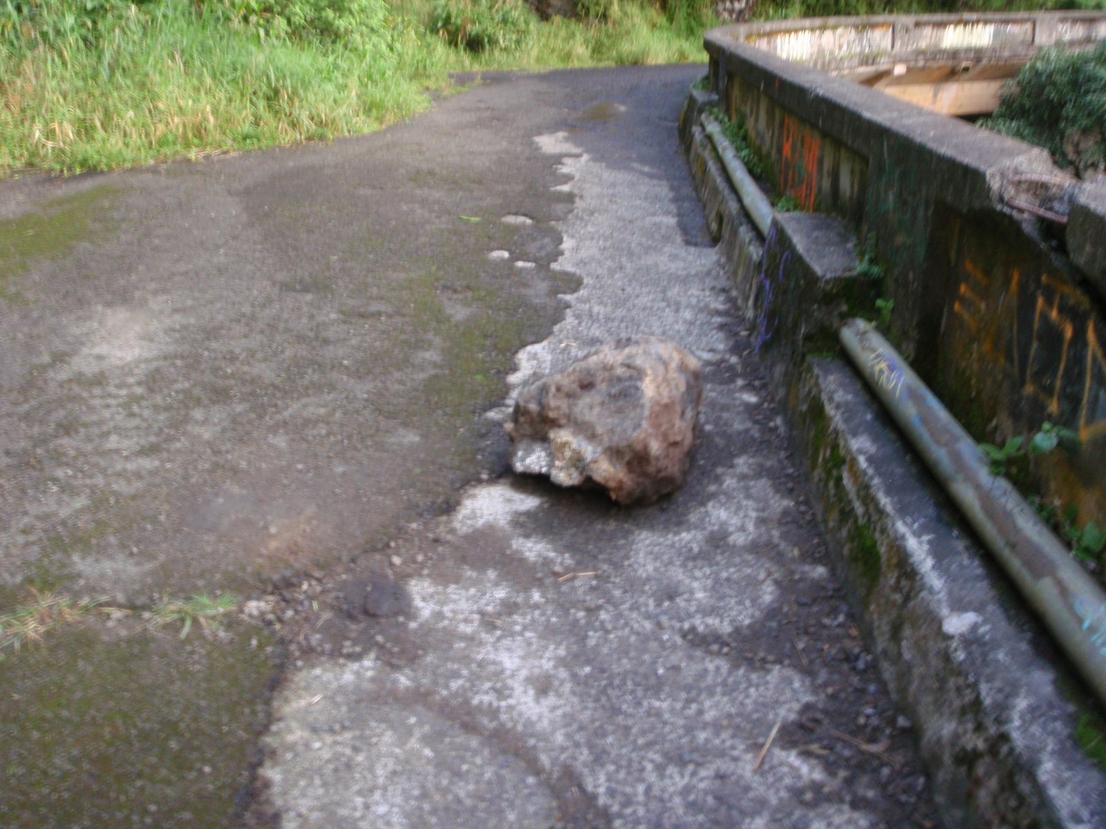 They weren't kidding.  Fallen rock was everywhere and it would have seemed that being hit by...