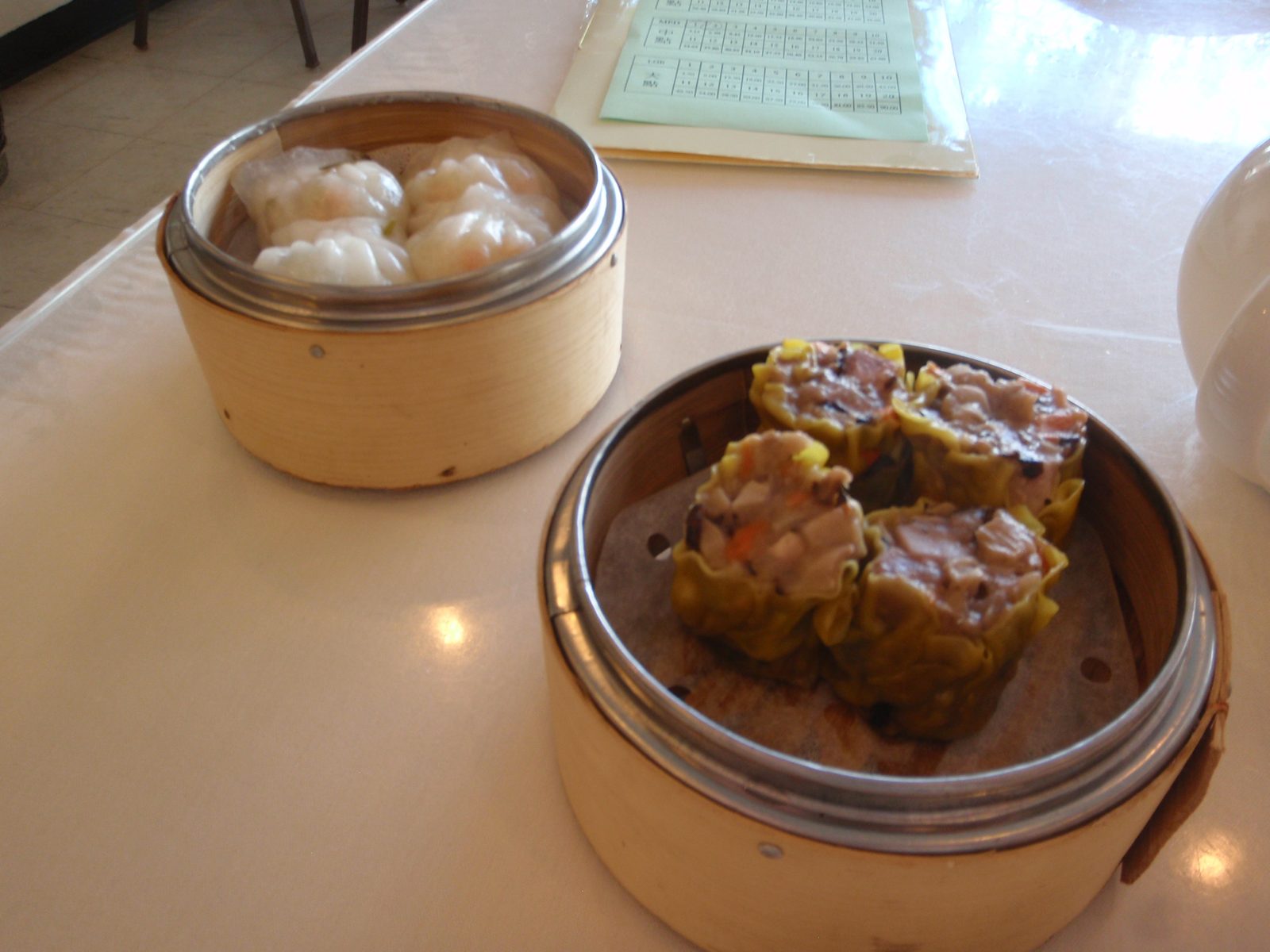 Vegetarian har gow and vegetarian shiu mai.  I'm going to be in deep trouble if I find out...