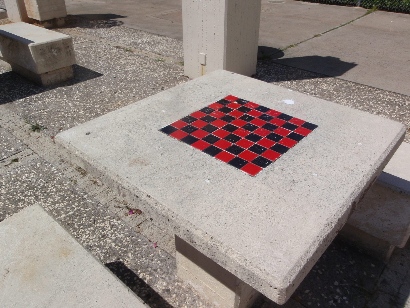 A lot of the tables had built in checkers/chess boards.