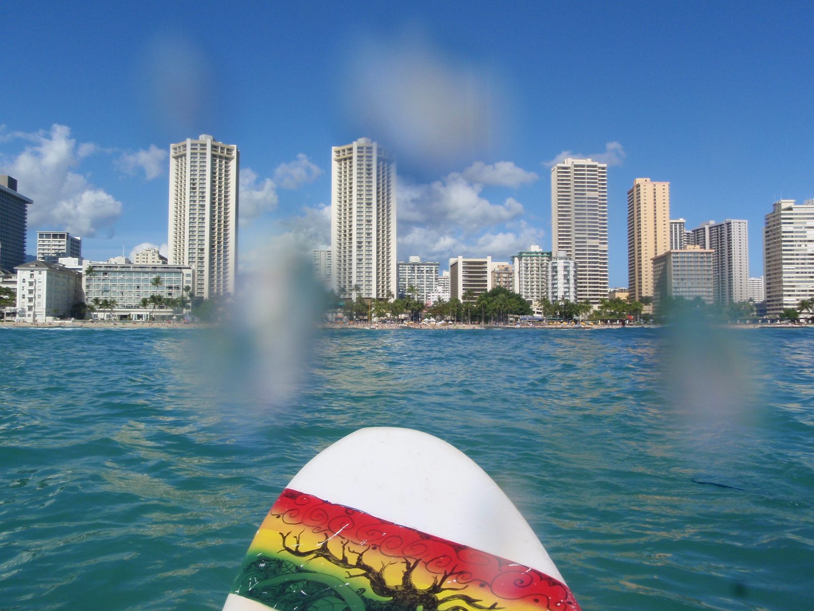 Lydia took this picture from her surf board, possibly while surfing.