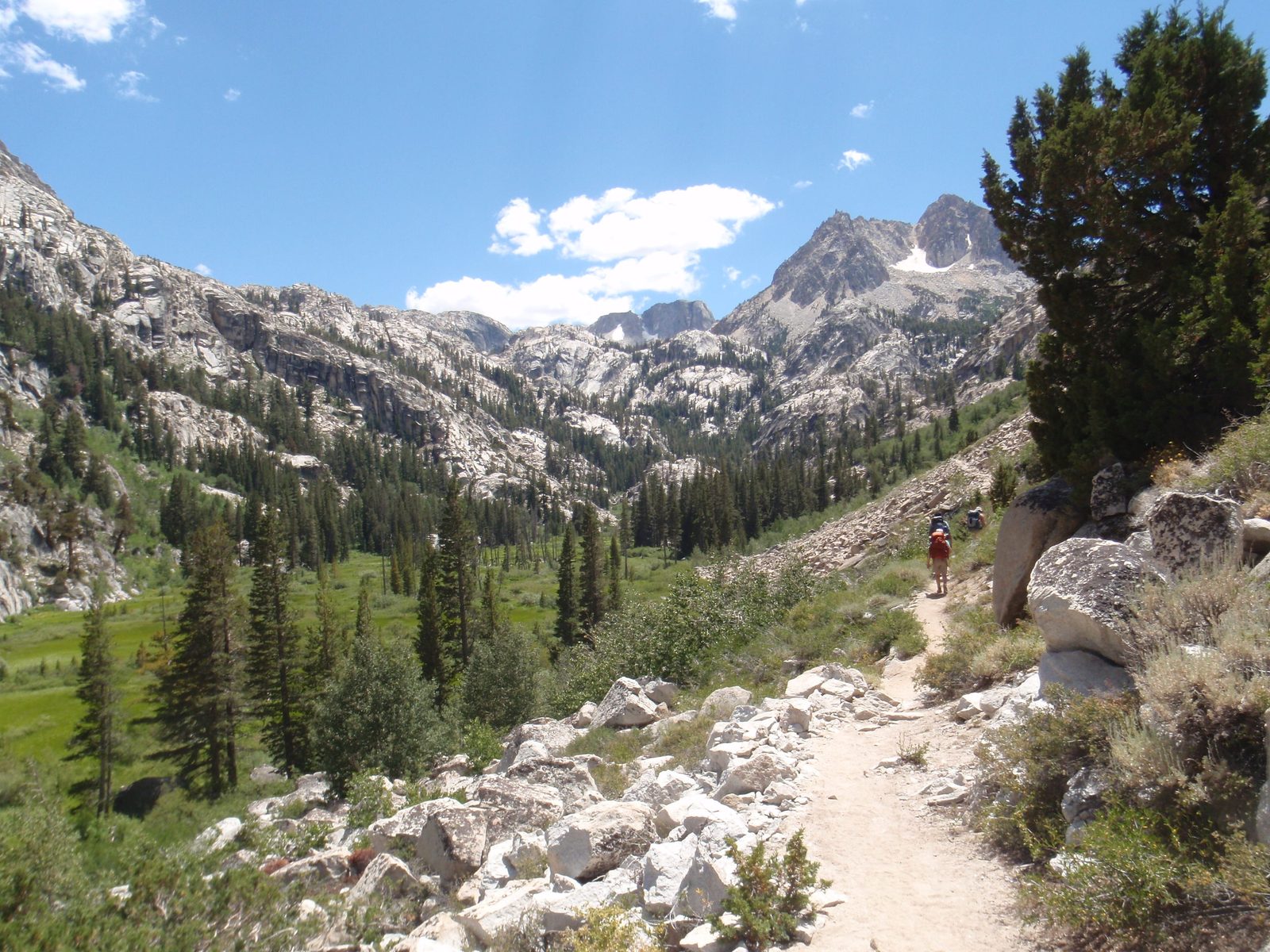 Crew hiking toward Crown Point.