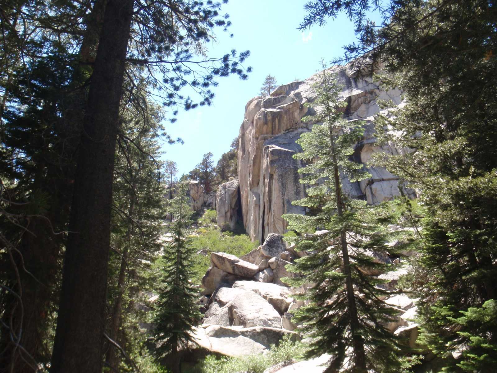 The Hoover Wilderness rock formations looked solid, featured straight, vertical cracks and...