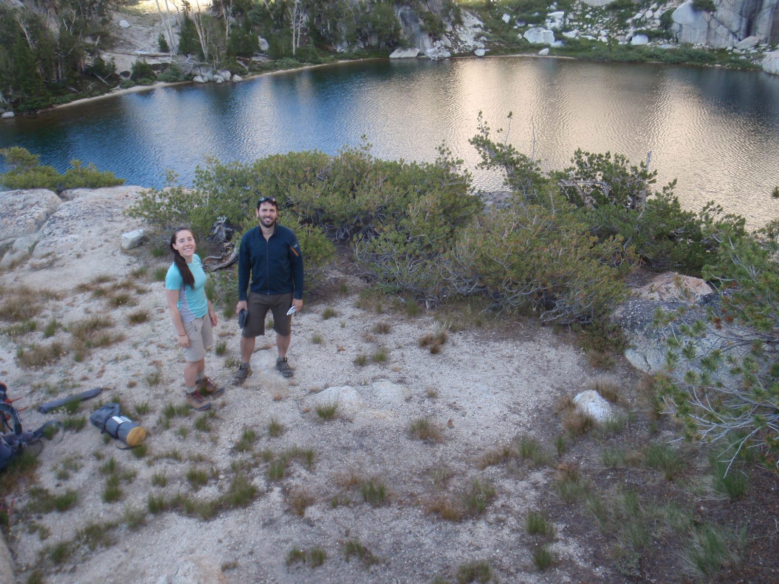 Elaine, Jasper, and the campsite they found.