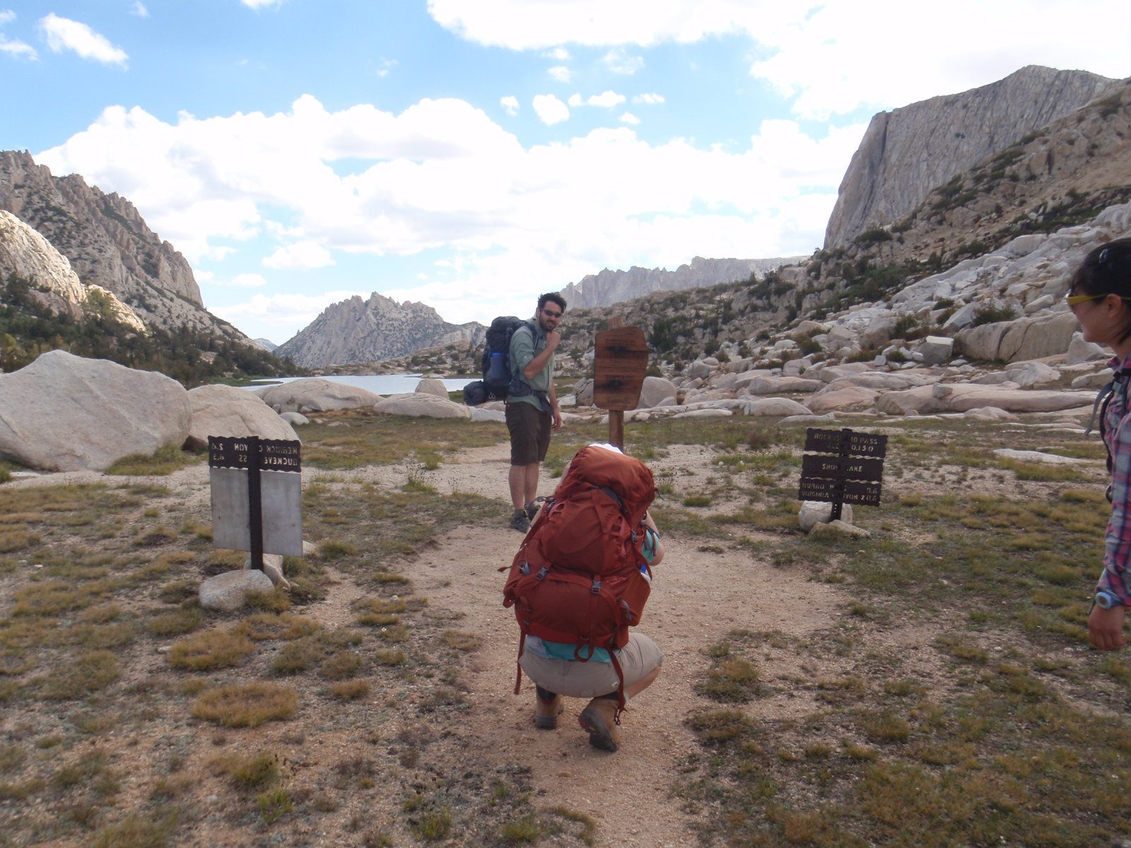 Jasper tries to be the one who got to the highest point on the trip.