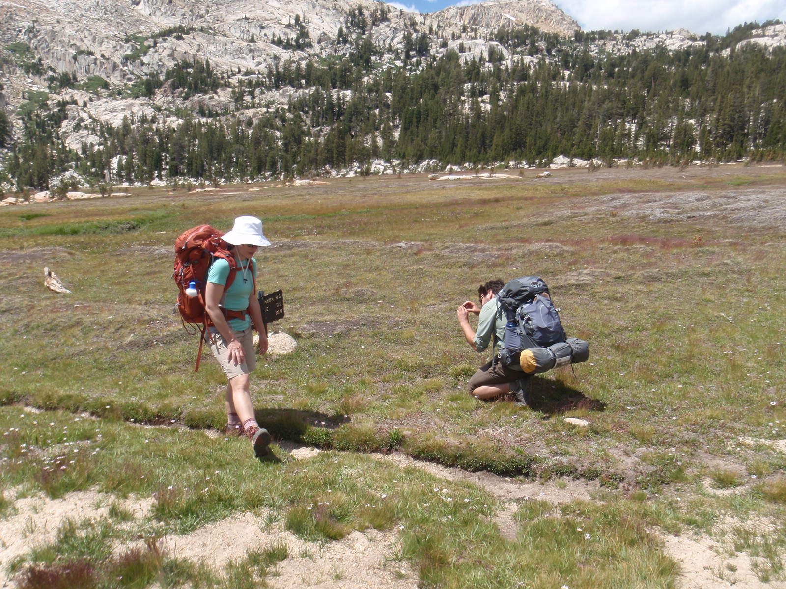 Jasper photographing the milepost.