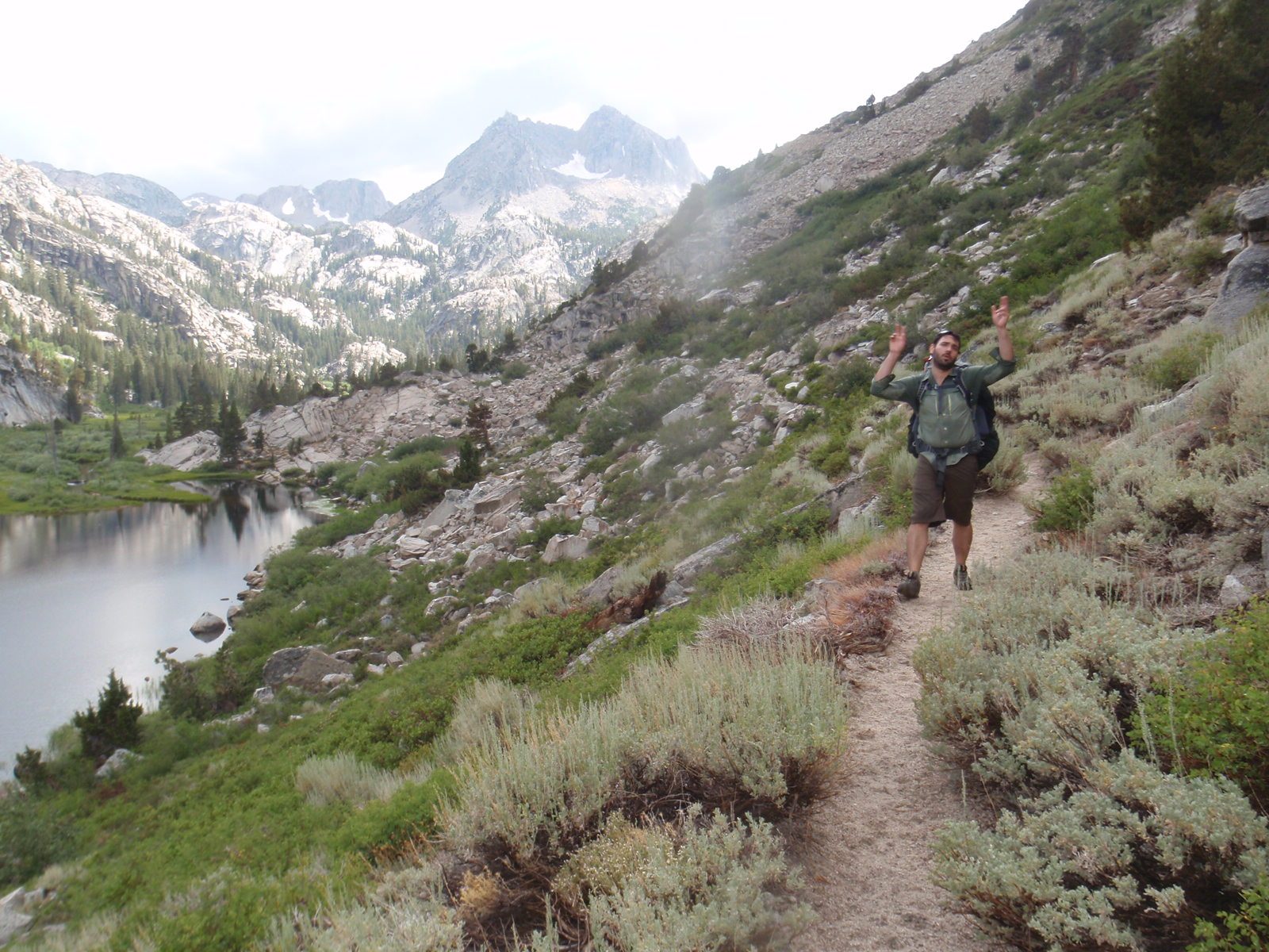 Jasper, gallivanting down the trail.