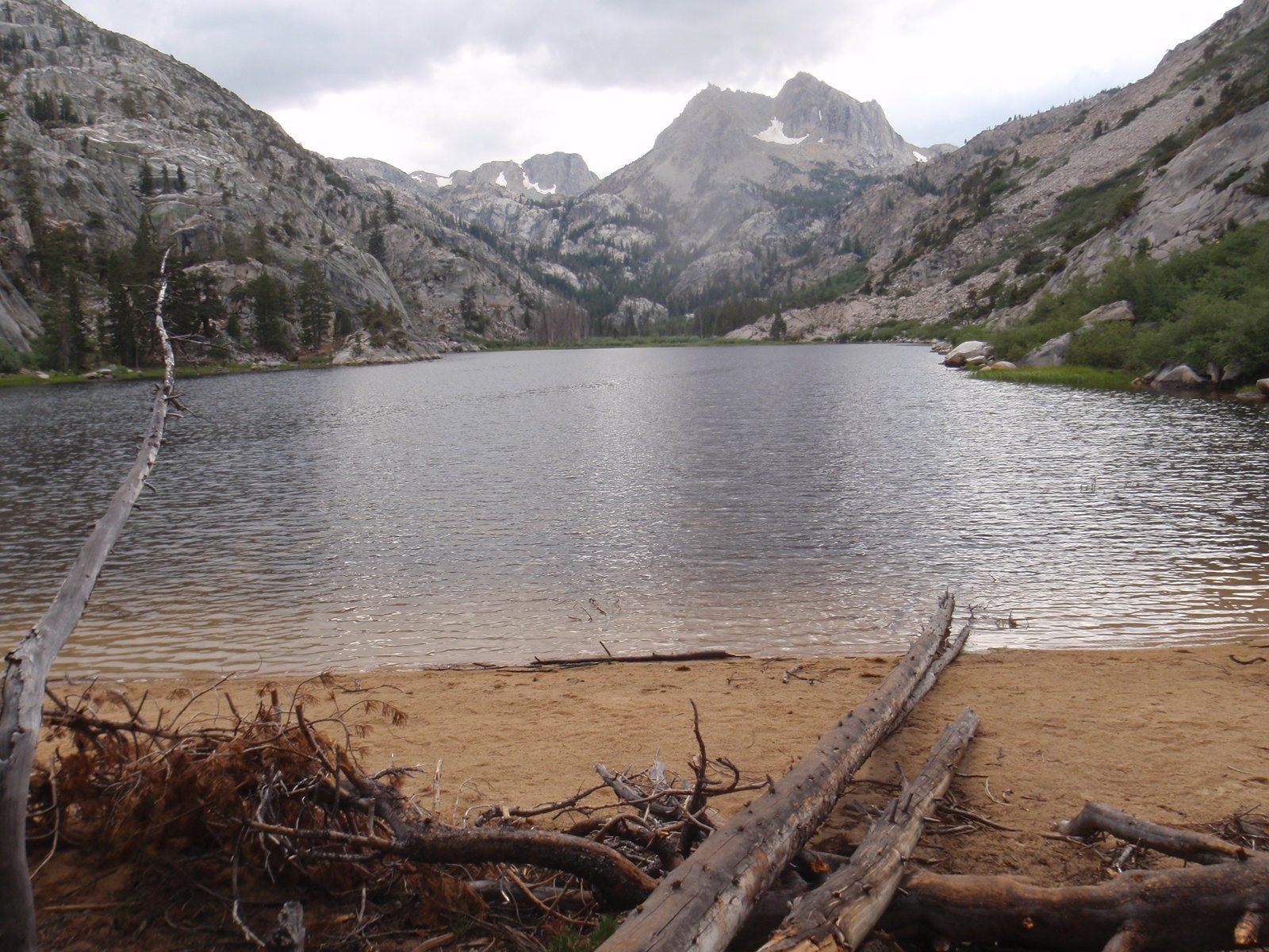 Barney Lake. Stopping for a snack break.