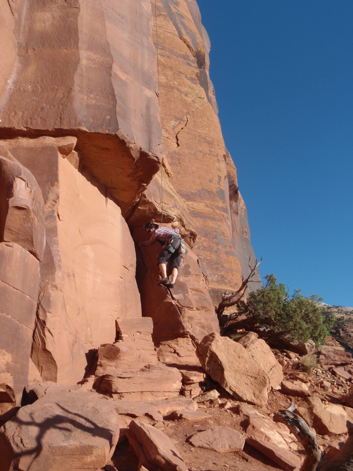 Monica climbing Tube Steaks Tomorrow.
