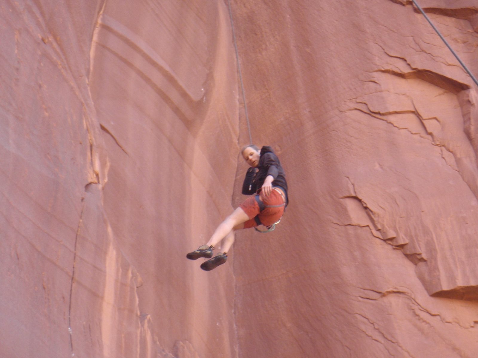Getting lowered.