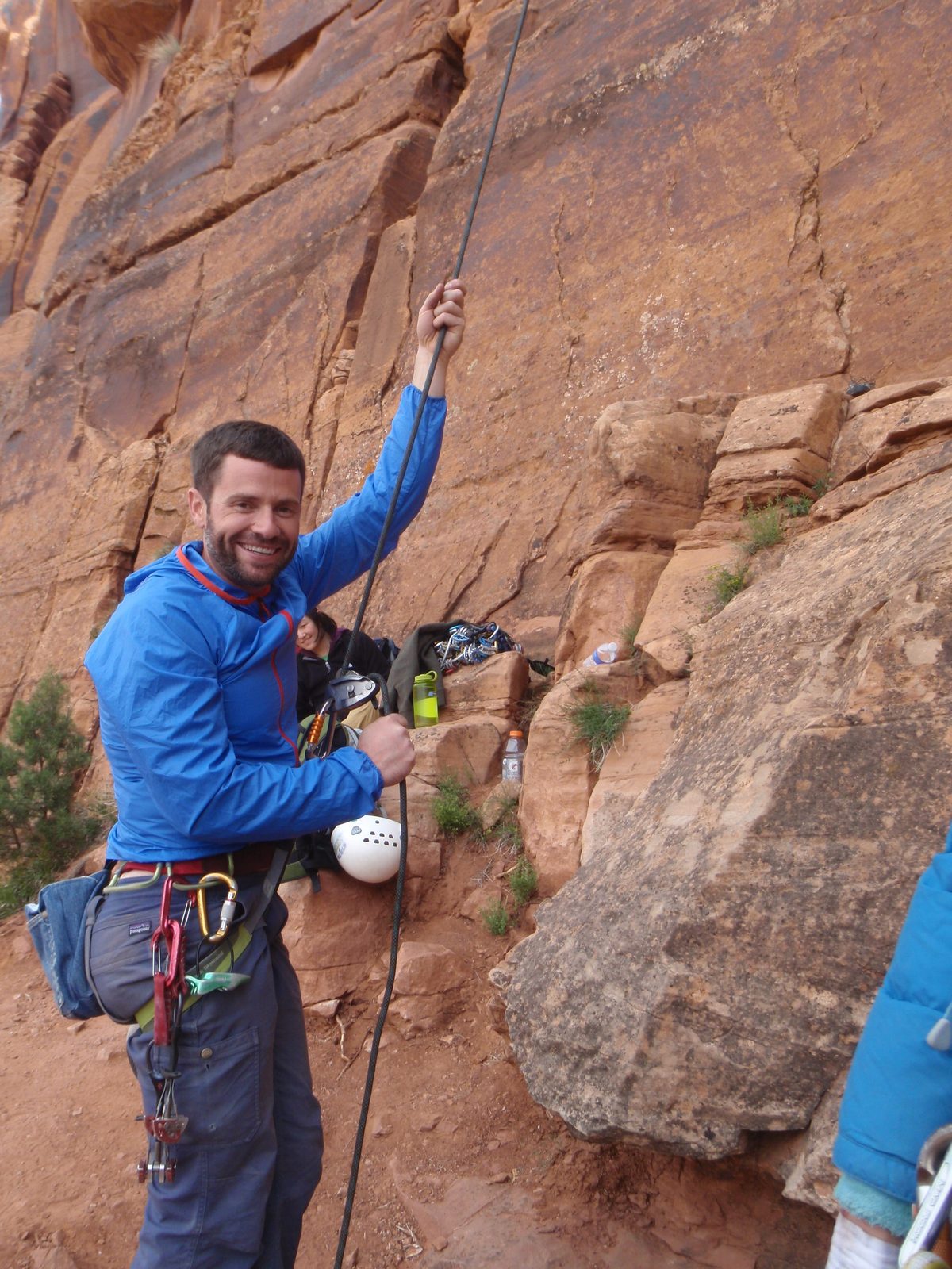 Jay belaying David on Top Sirloin.