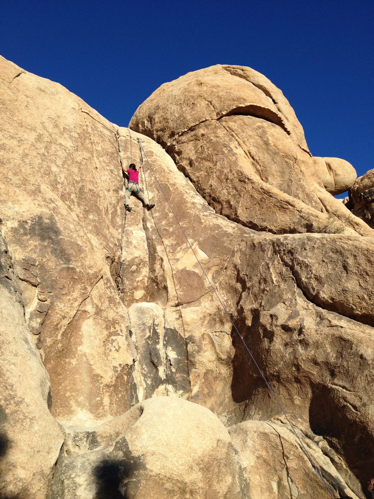Monica on a double crack 5.8. Very steep for only a 5.8!