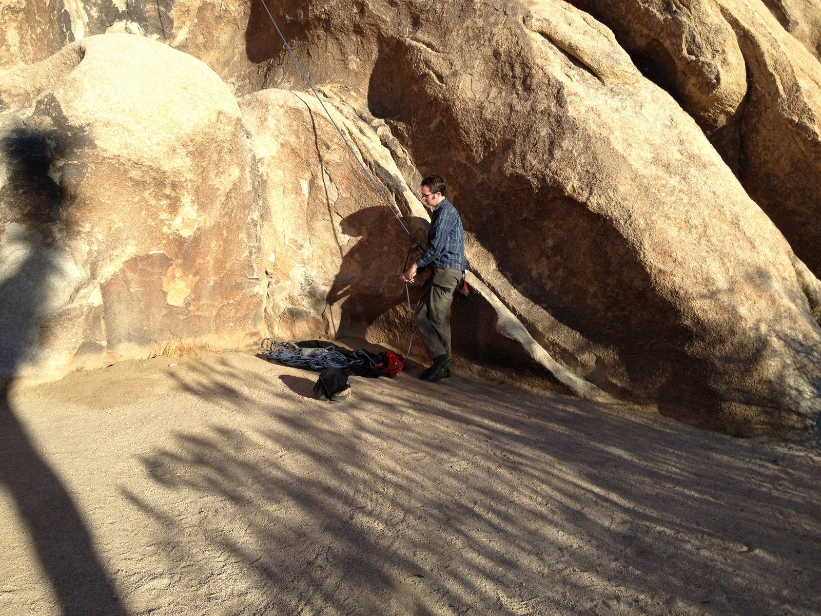 Rob hurt his shoulder so he wasn't climbing but generously offered to join us for the day and...