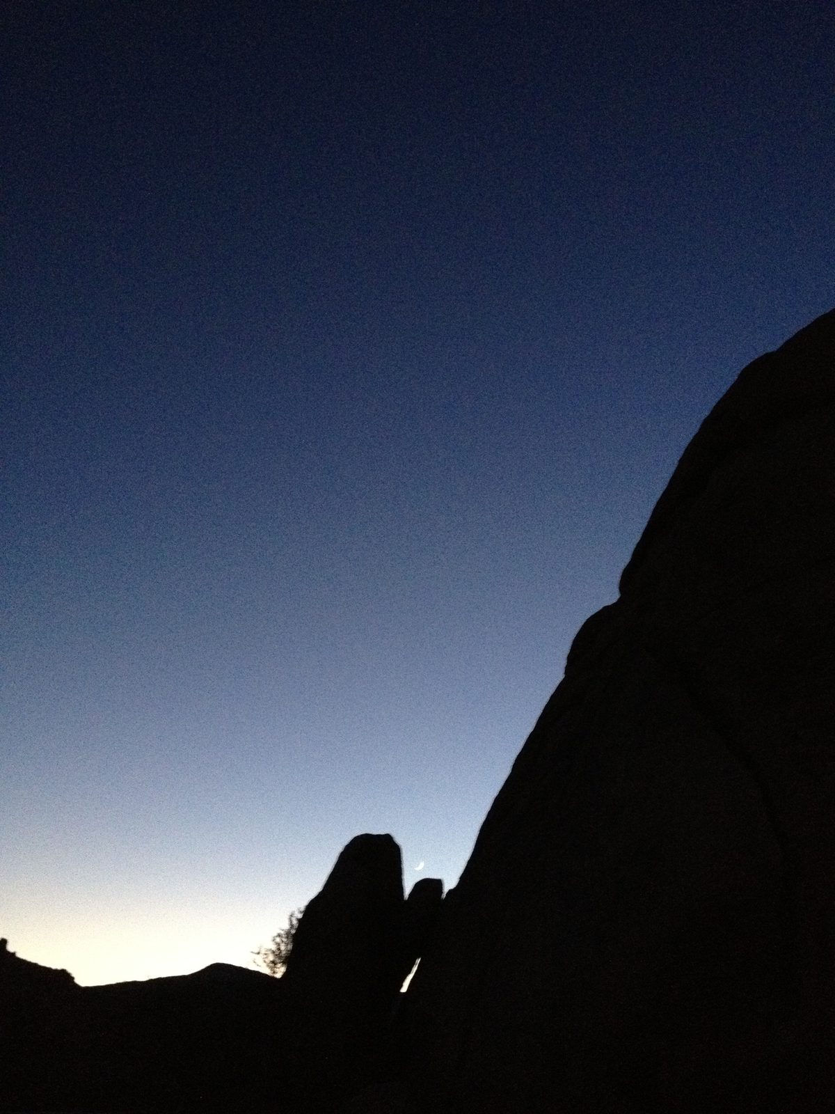 Moon setting to the west.