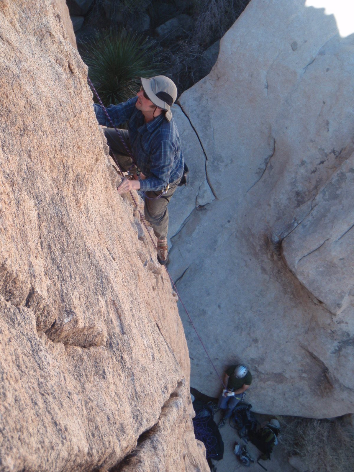 Rob climbing a 5.10 route over on the right side of the Atlantis wall.