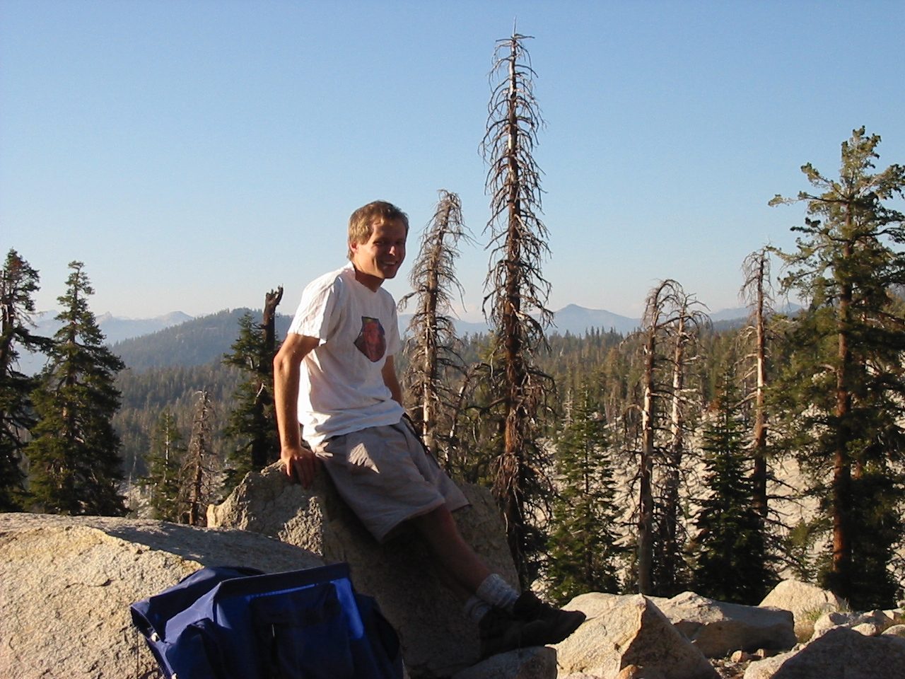 John, at the campsite for the second night, which was in a talus field.