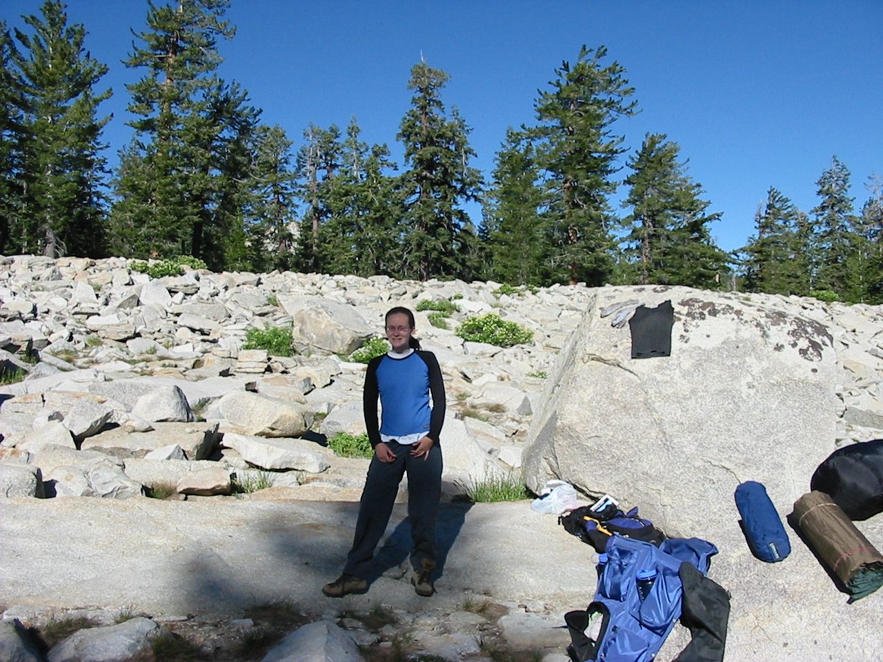 Rachel, drying out her clothes. 