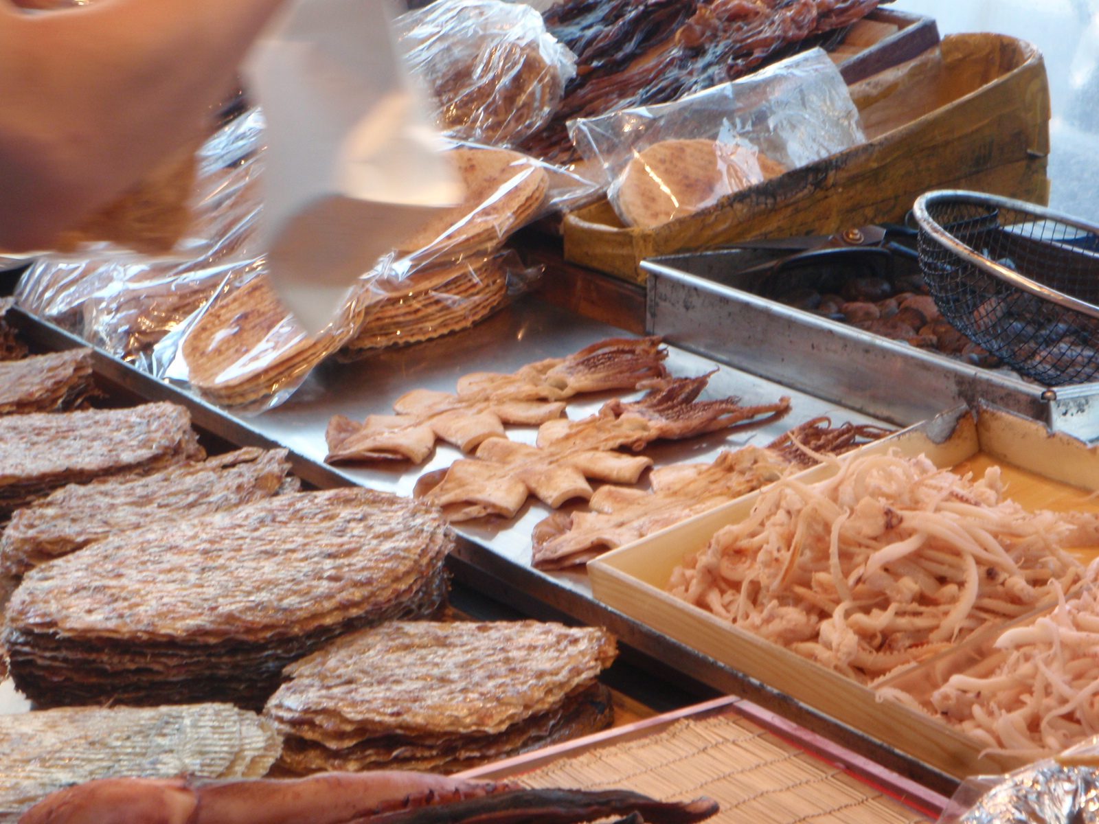 Dried cuttlefish and other dried fish for sale.