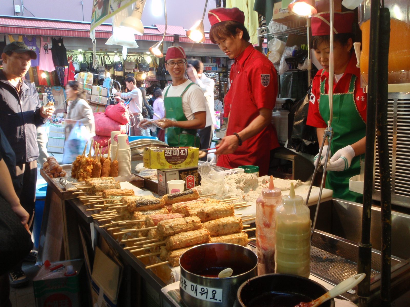 Food on a stick vendor.