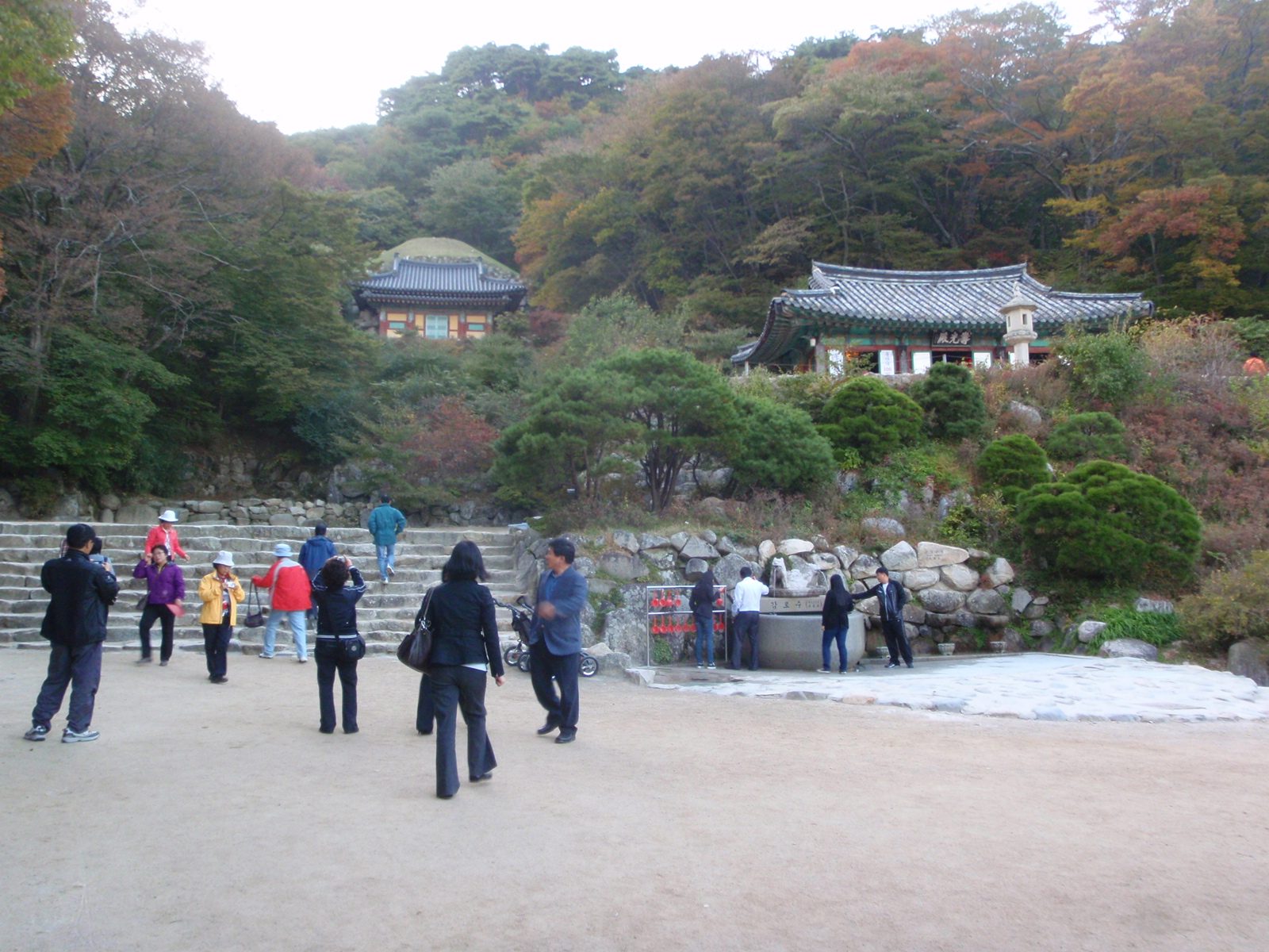 Tbe temple complext at the top of the mountain.  The building on the left is actually built into...