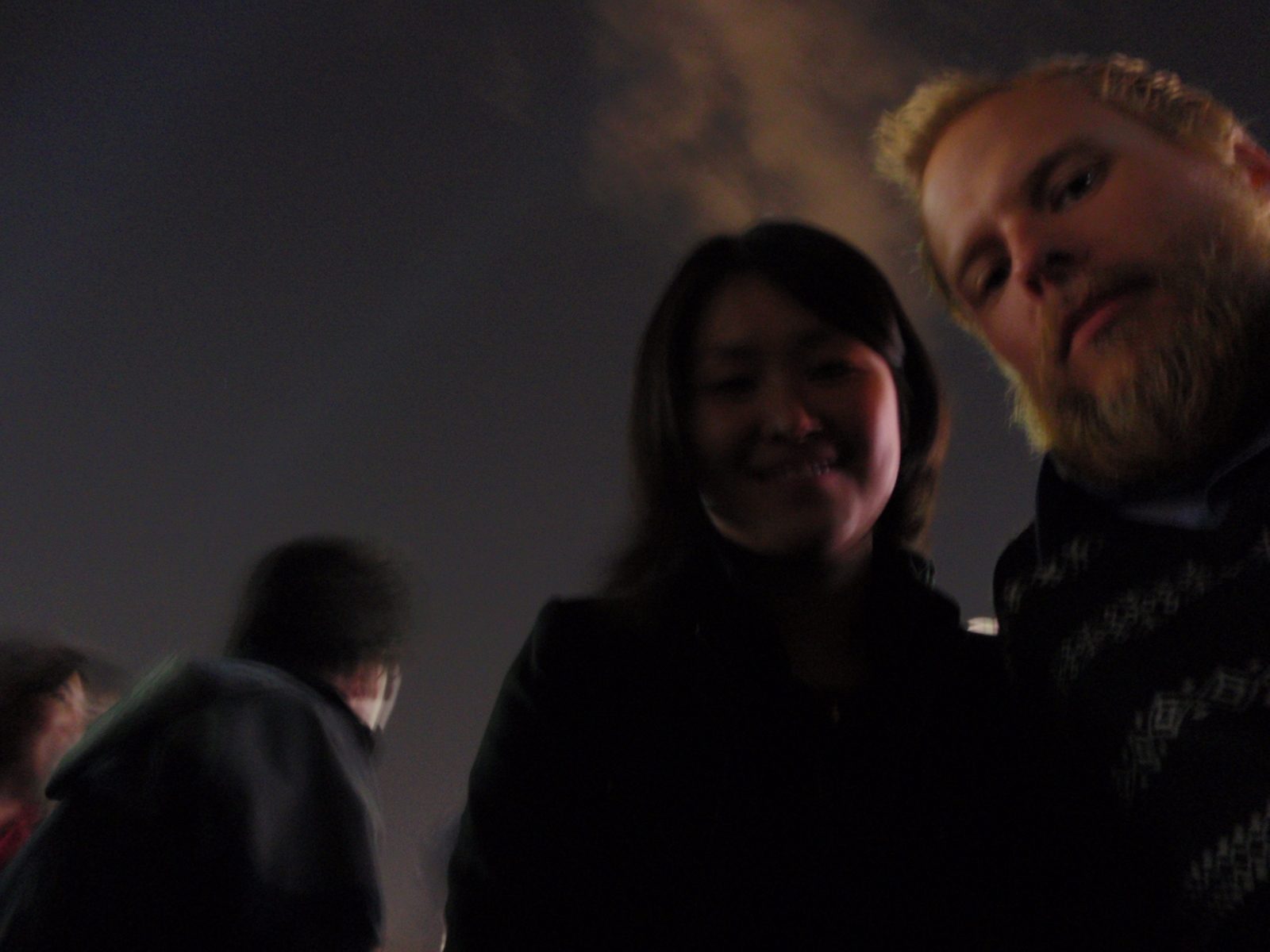 Time exposure at night.  Waiting for the Busan fireworks to start.