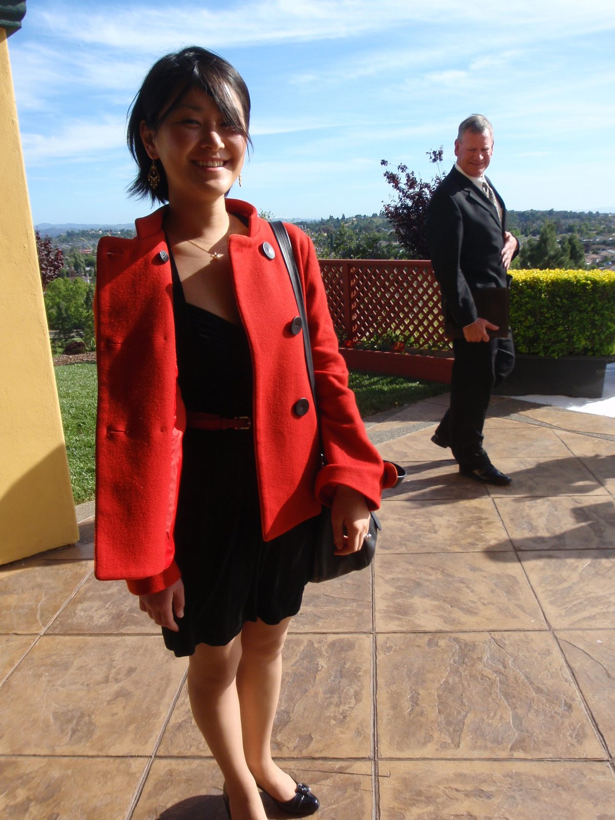 Monica, before Larry's wedding.