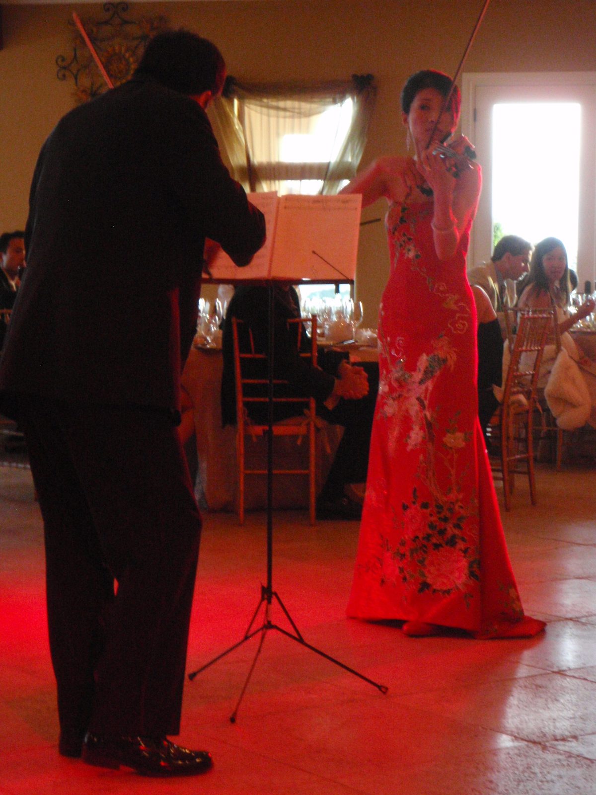 Larry and Linda played a violin duet.