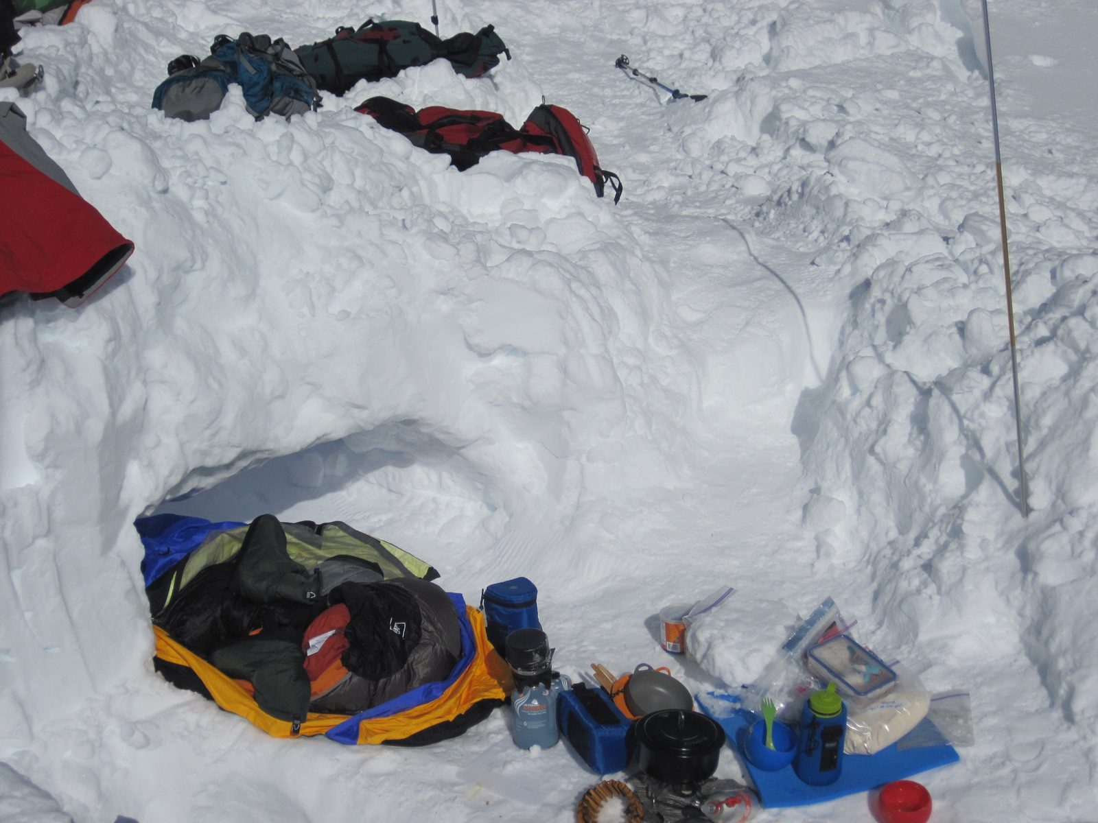 Snow cave where John and Monica slept.