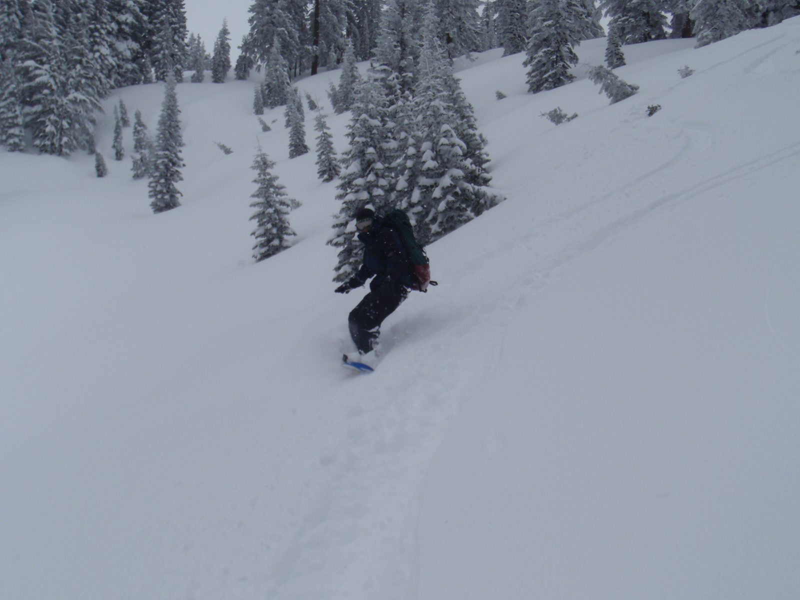 Yang snowboarding.