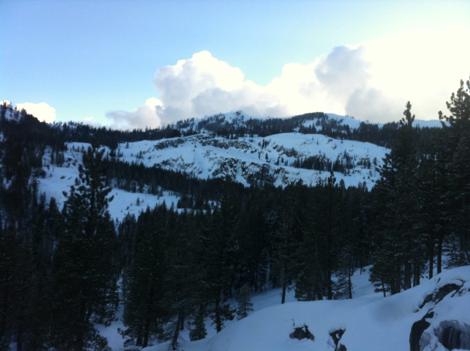 View across the canyon on the hike back. Code Red is the largest ice formation you can see...