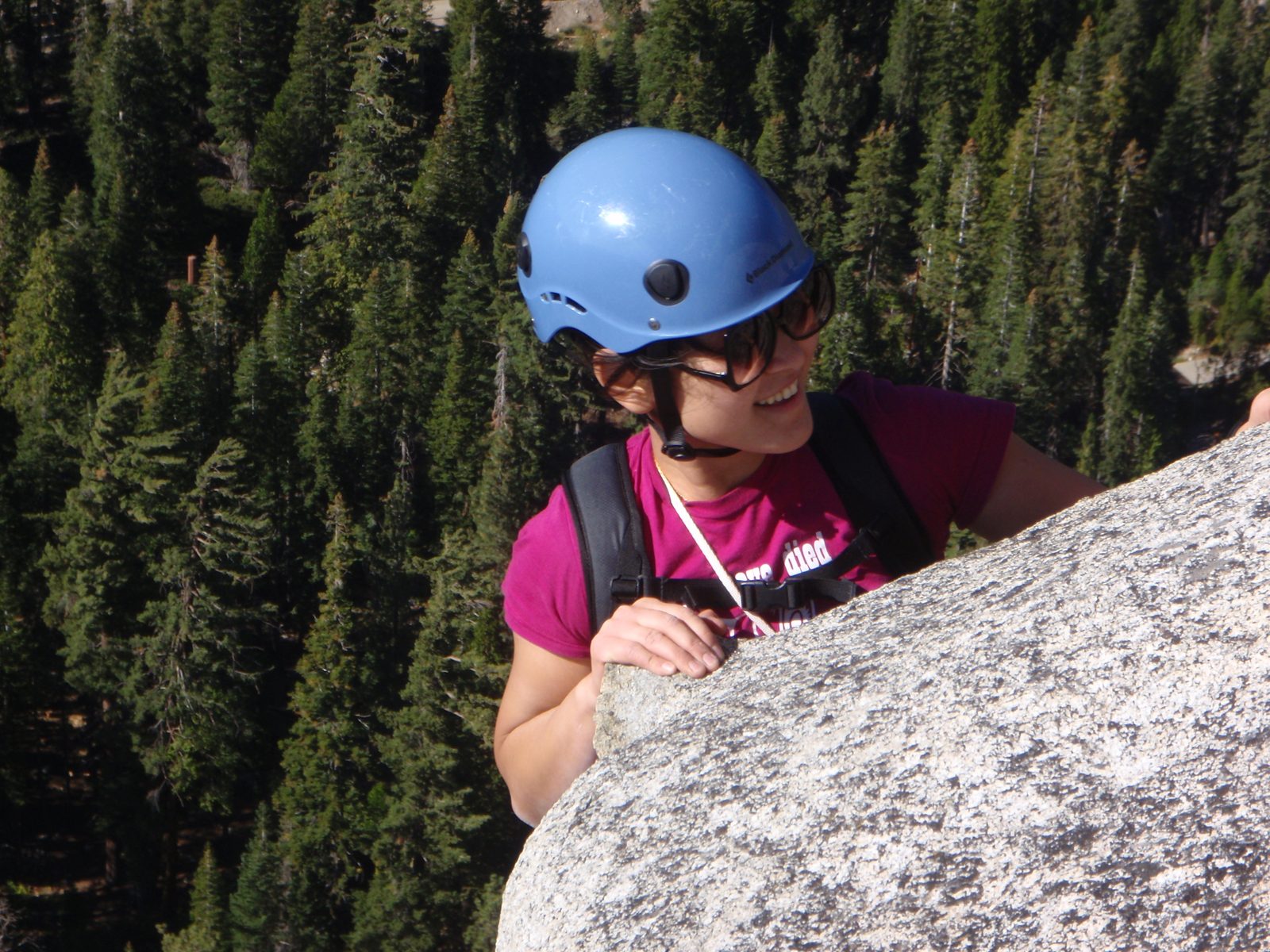 Monica at the top of Hog's Back.