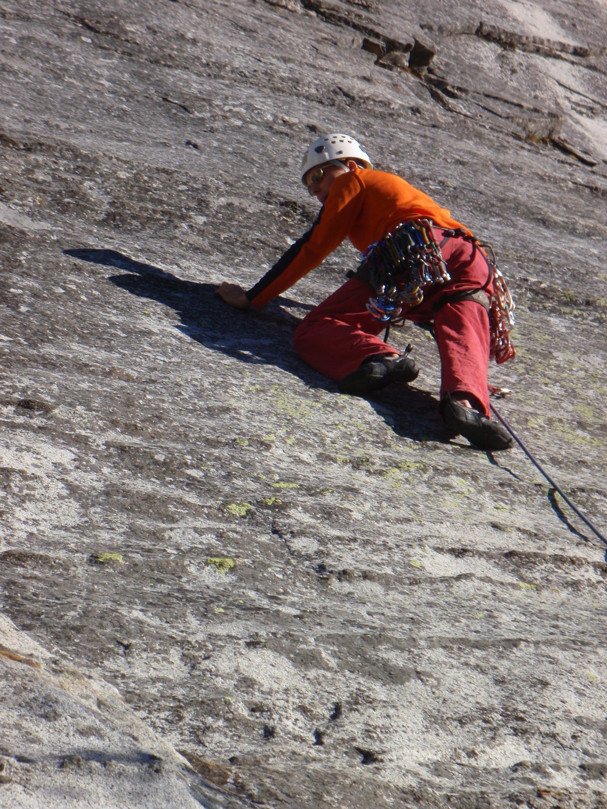 John, leading an unnamed 5.10a climb on the far right side on East Wall.