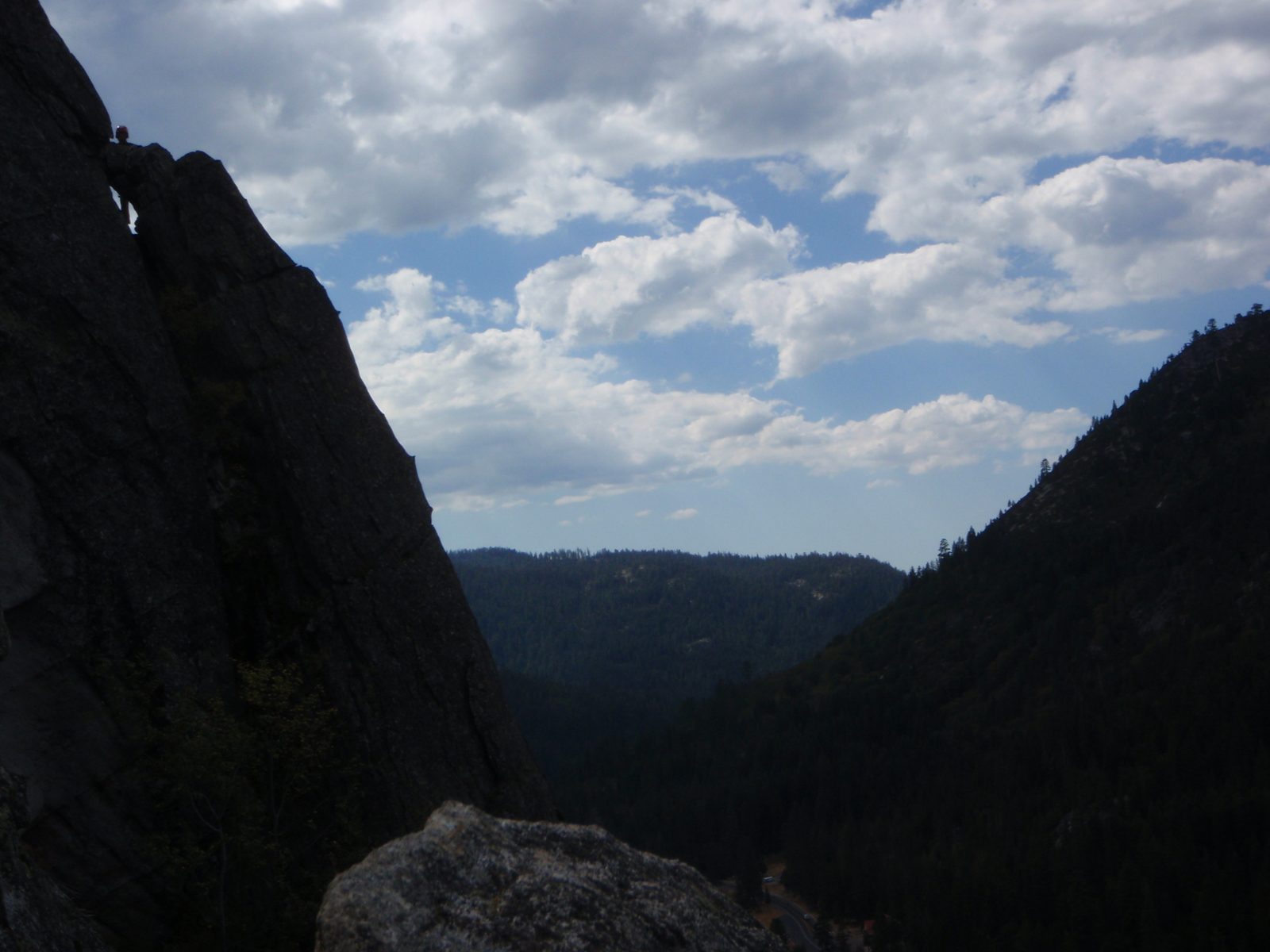 Playing with a lower ISO setting: Turtle, on lead, on a neighboring climb called The Farce. ...