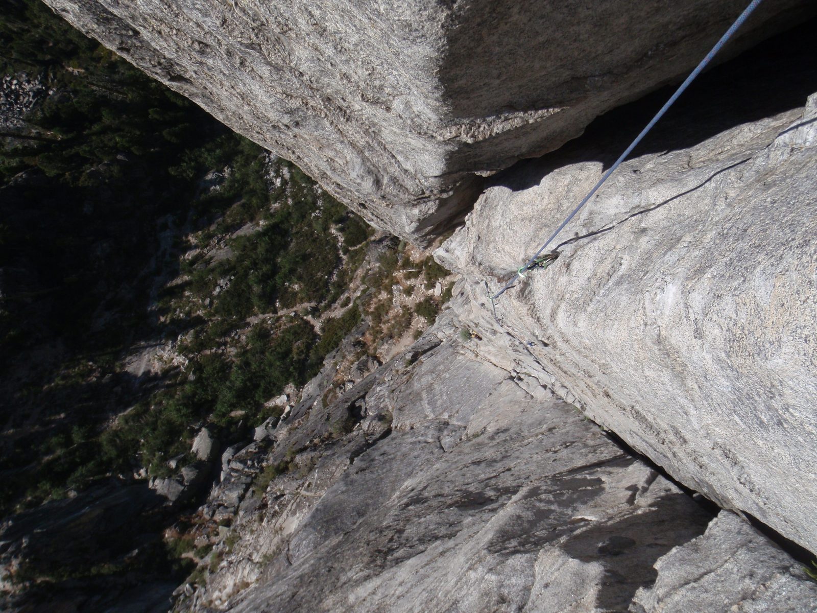 Without feet this time. So the story was when I got to the second belay ledge, which is not...