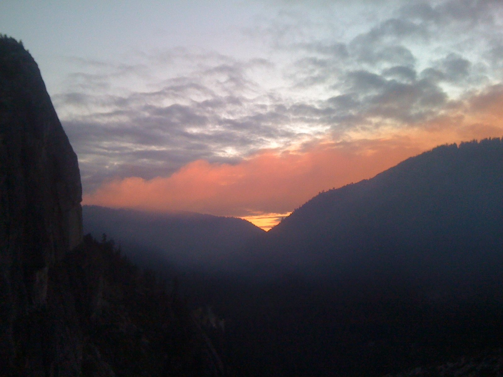 Sunset with forest fire smoke.