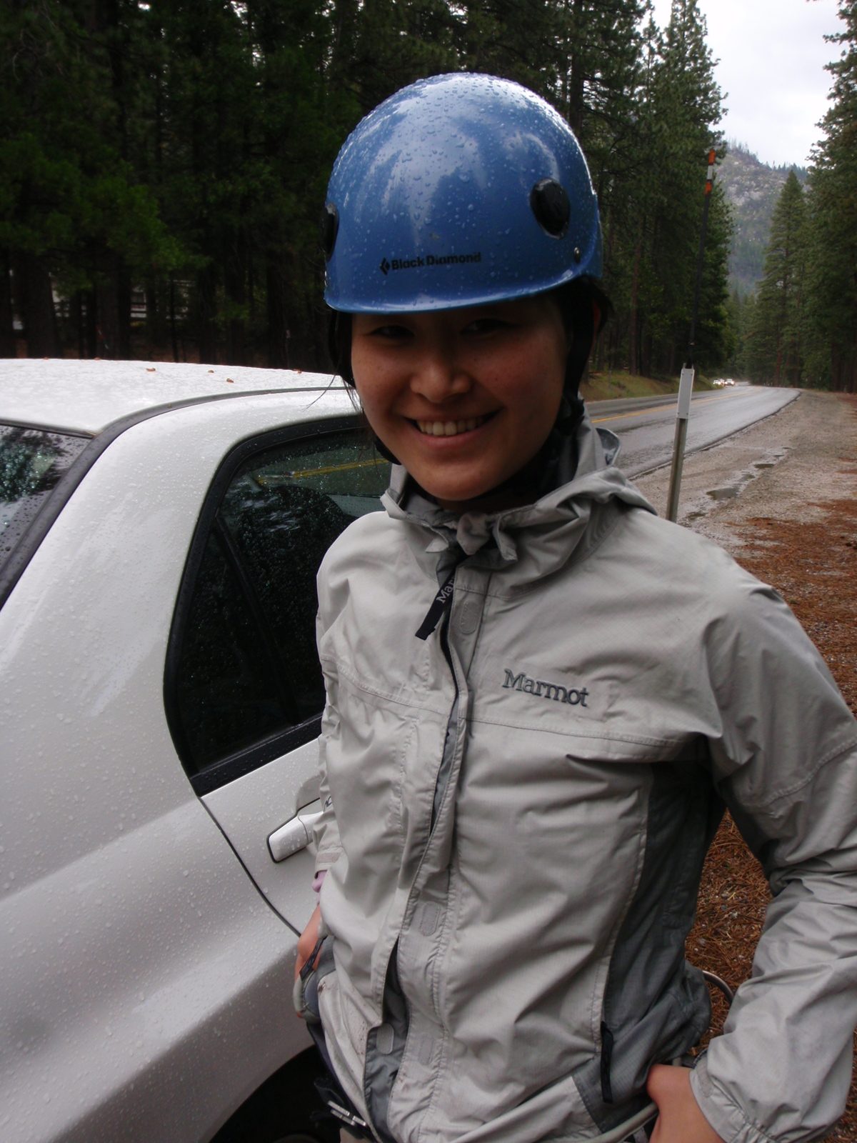 Back to the car, a bit wet.