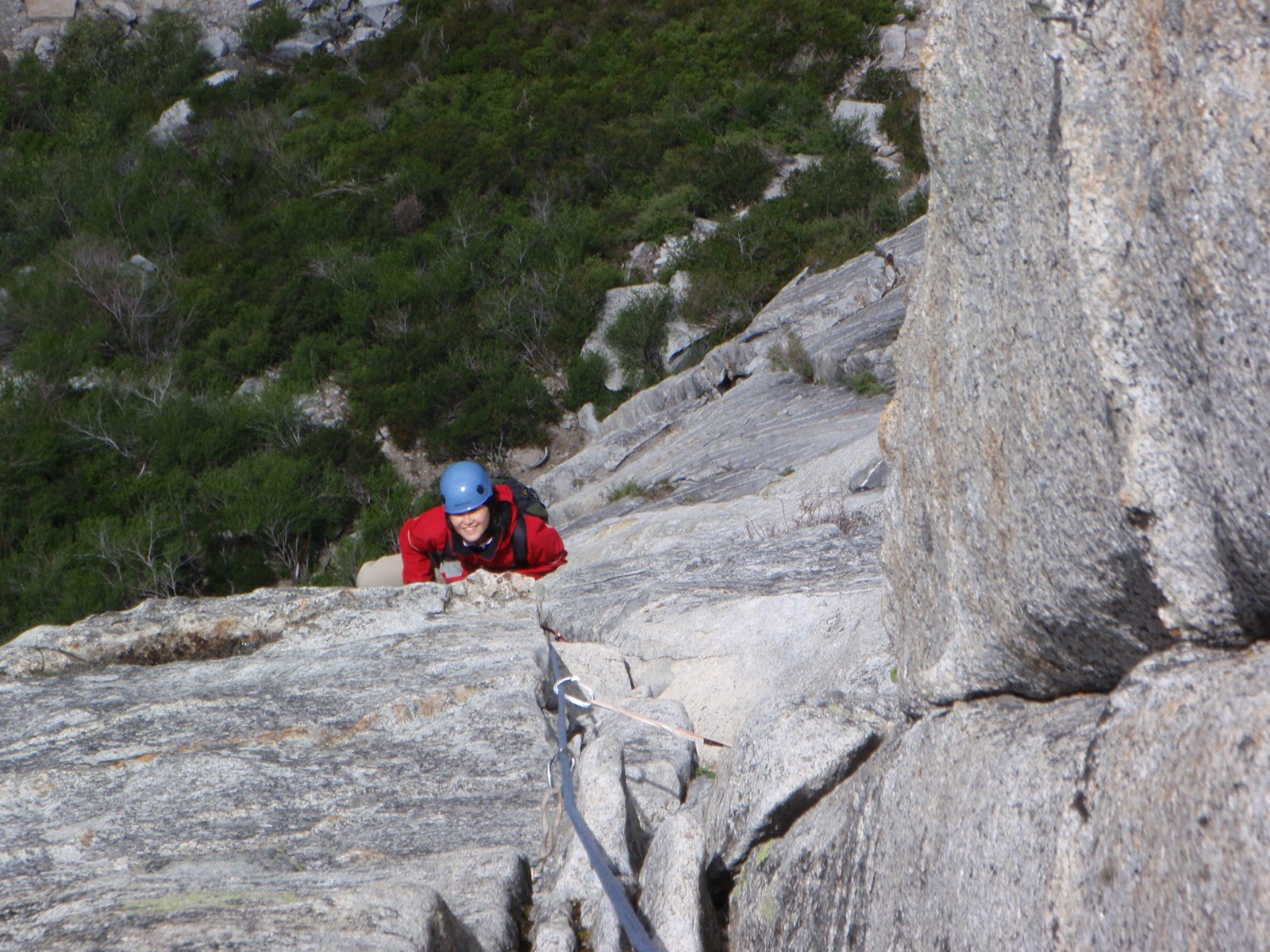 At this point, we were past the hardest move of the climb: a "wild" (term used by the guide...