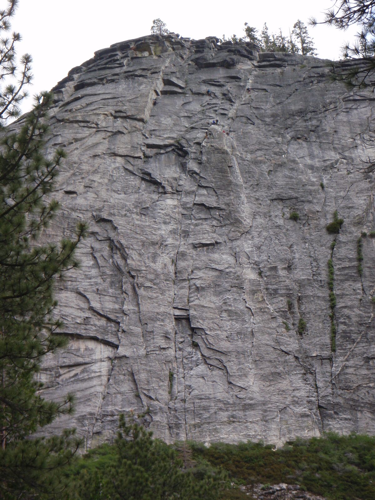 Then, on the hike back to the car, we see no fewer than 8 climbers all sharing a tiny ledge...