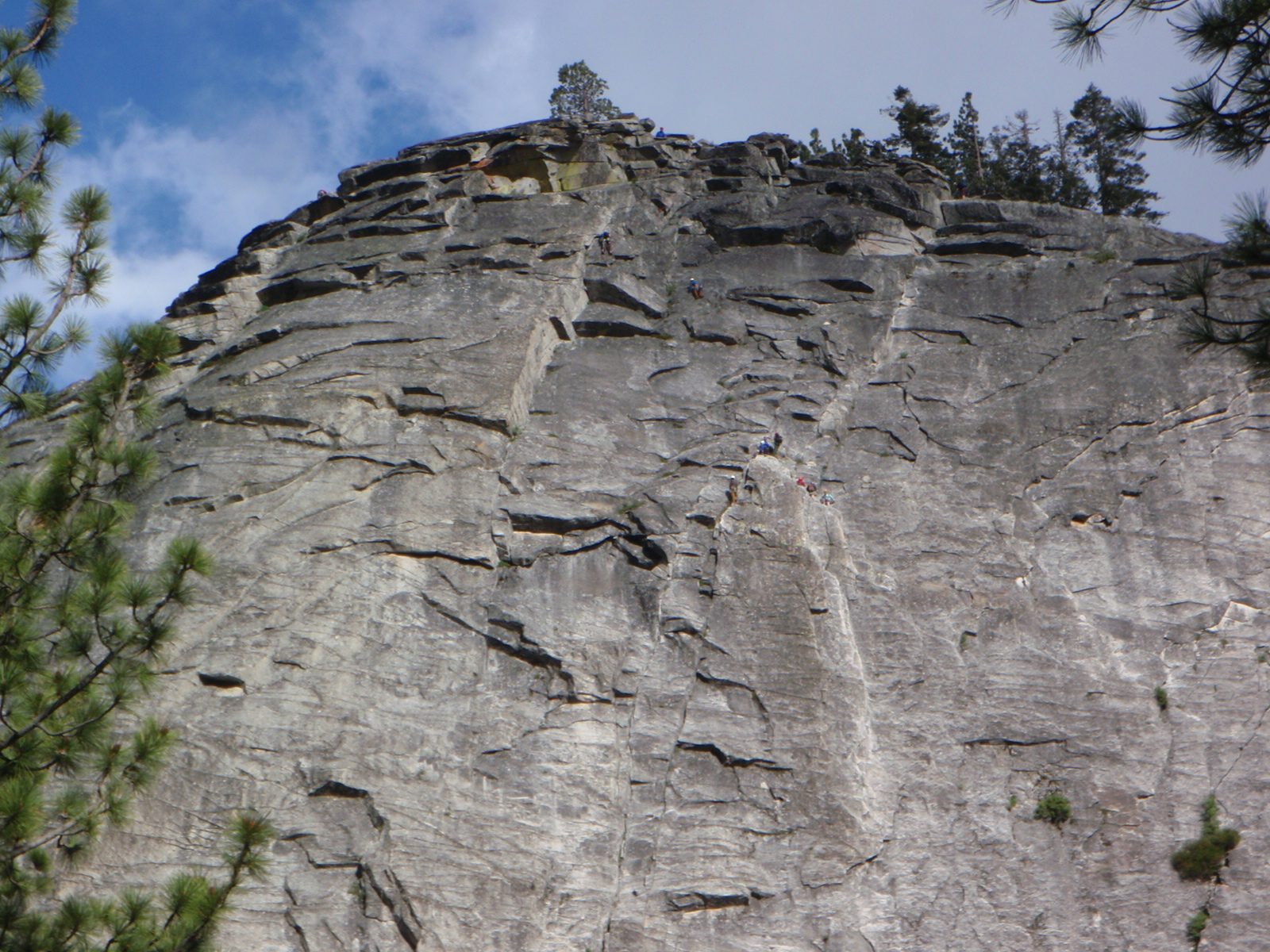 One of these climbers (in blue) decides he has had enough waiting and decides to climb straight...
