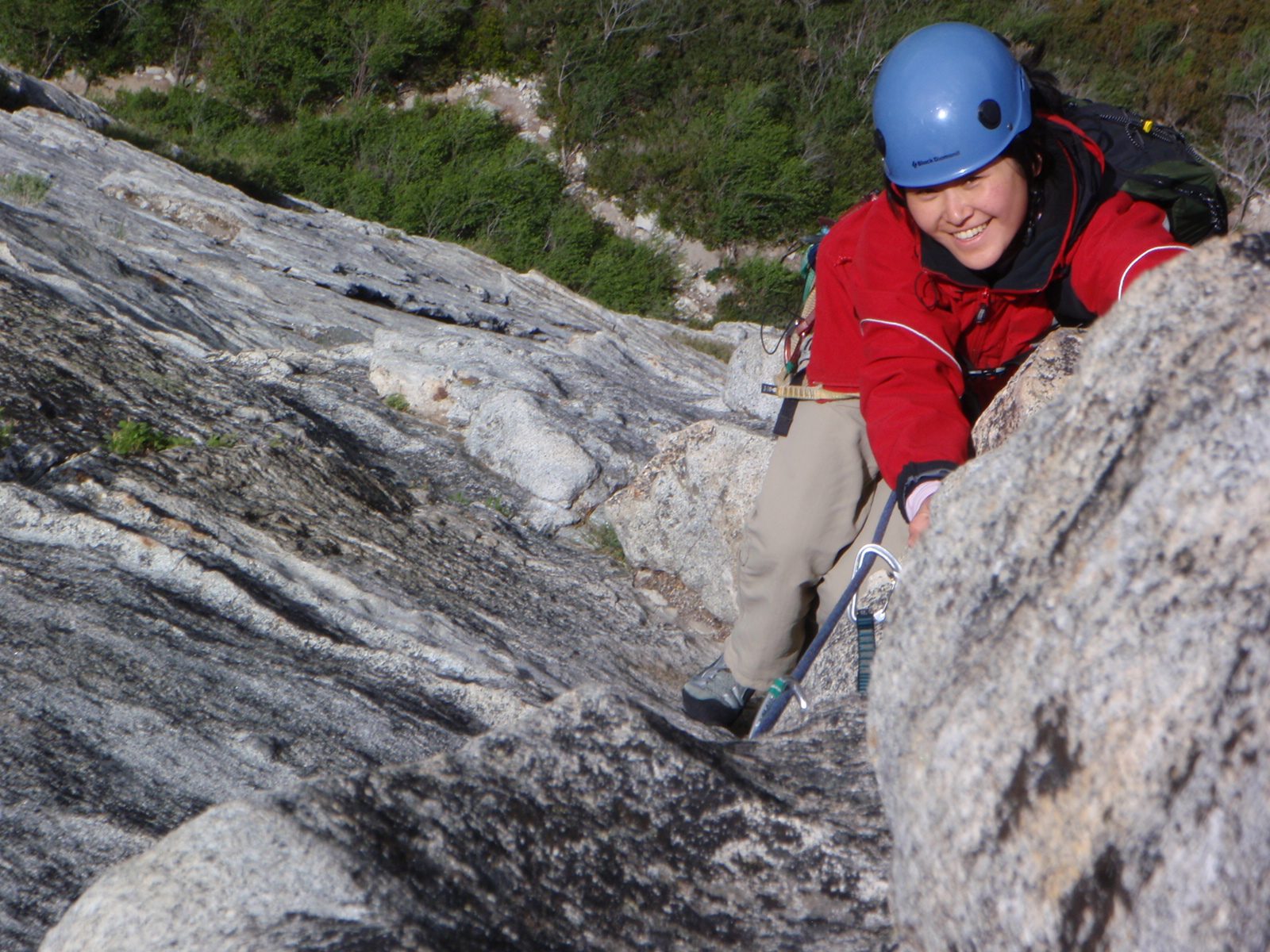 Almost to the top of the second pitch on Bear's Reach.